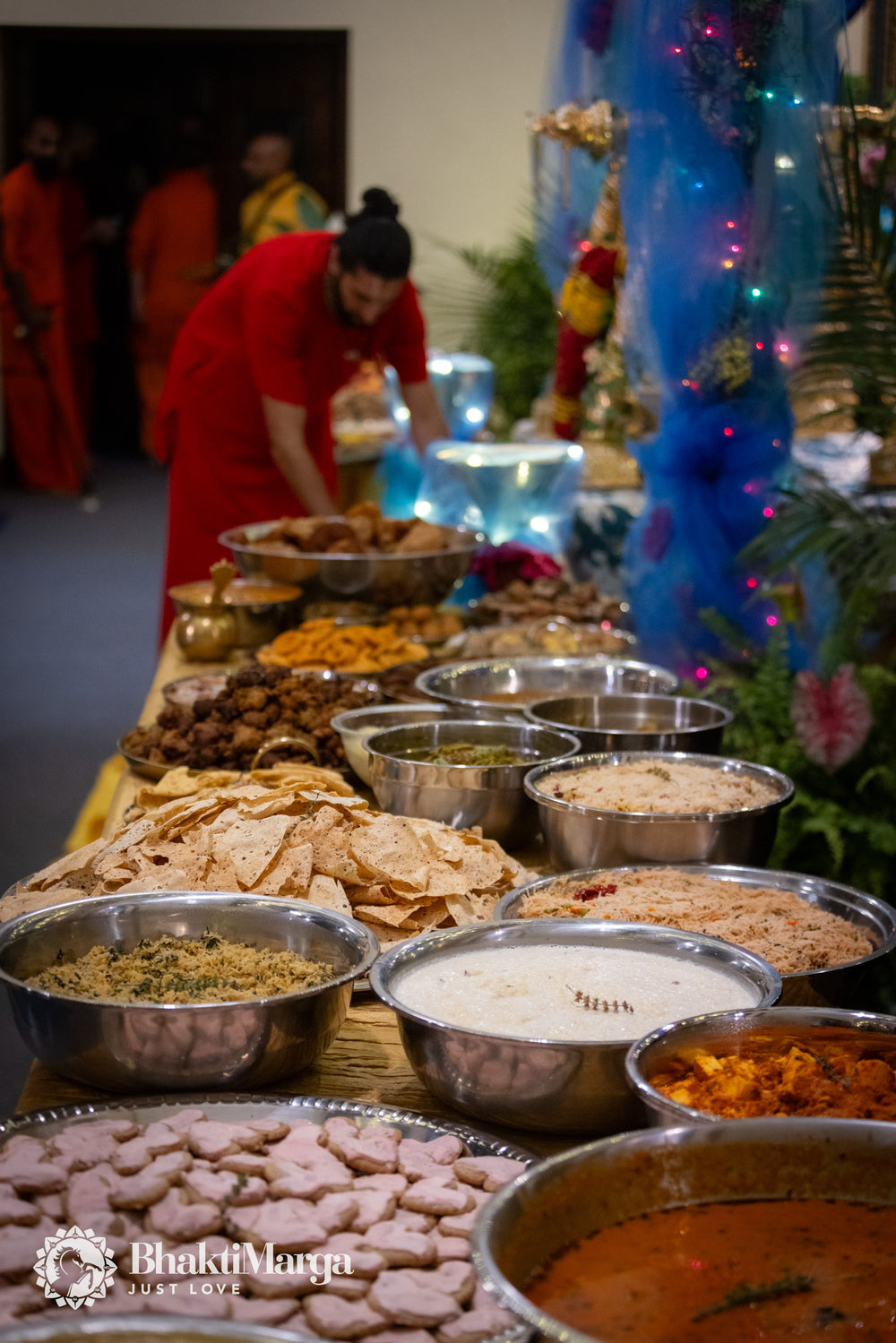 Prasadam being shared with guests