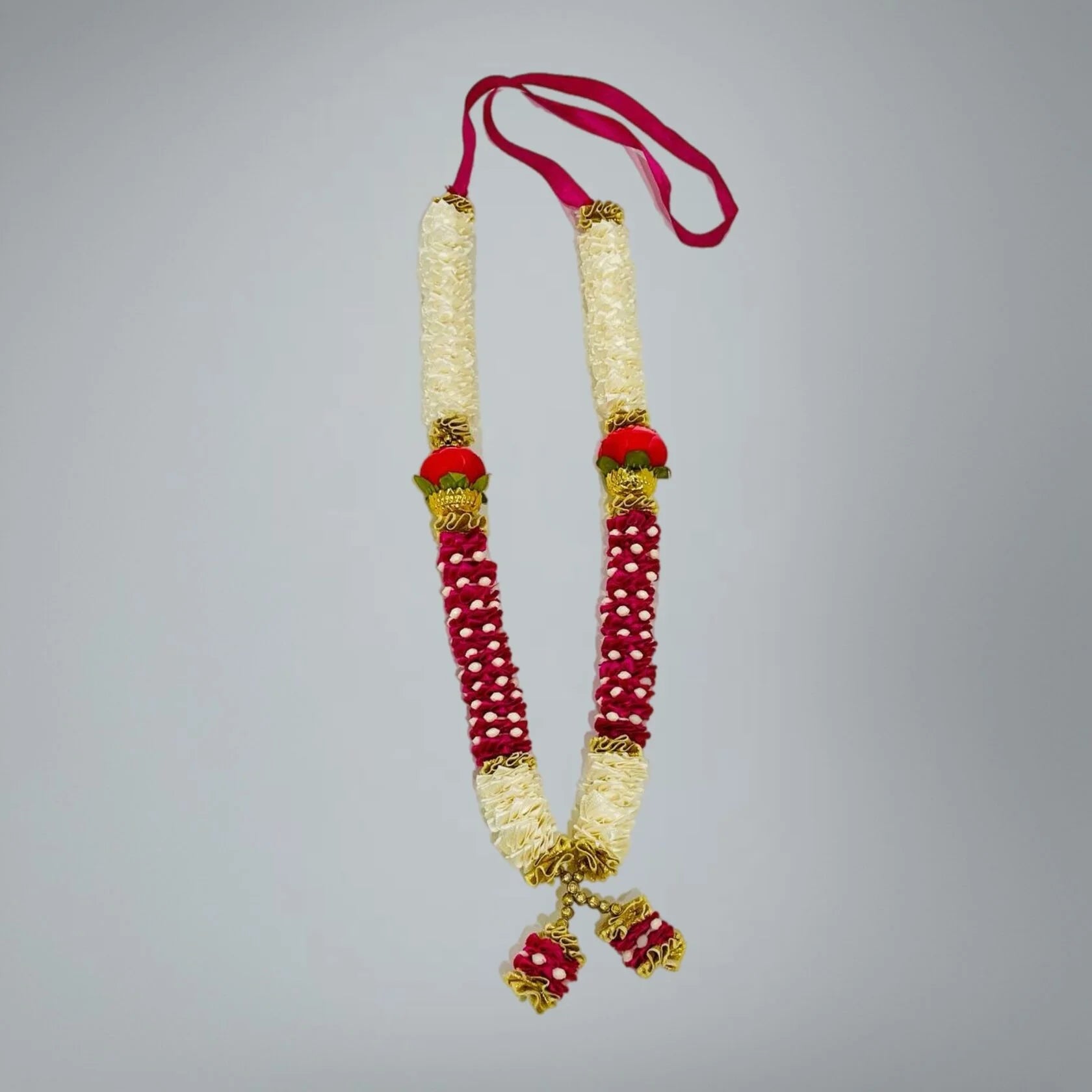 Traditional deity garland in festive arrangement - Bhakti Shop
