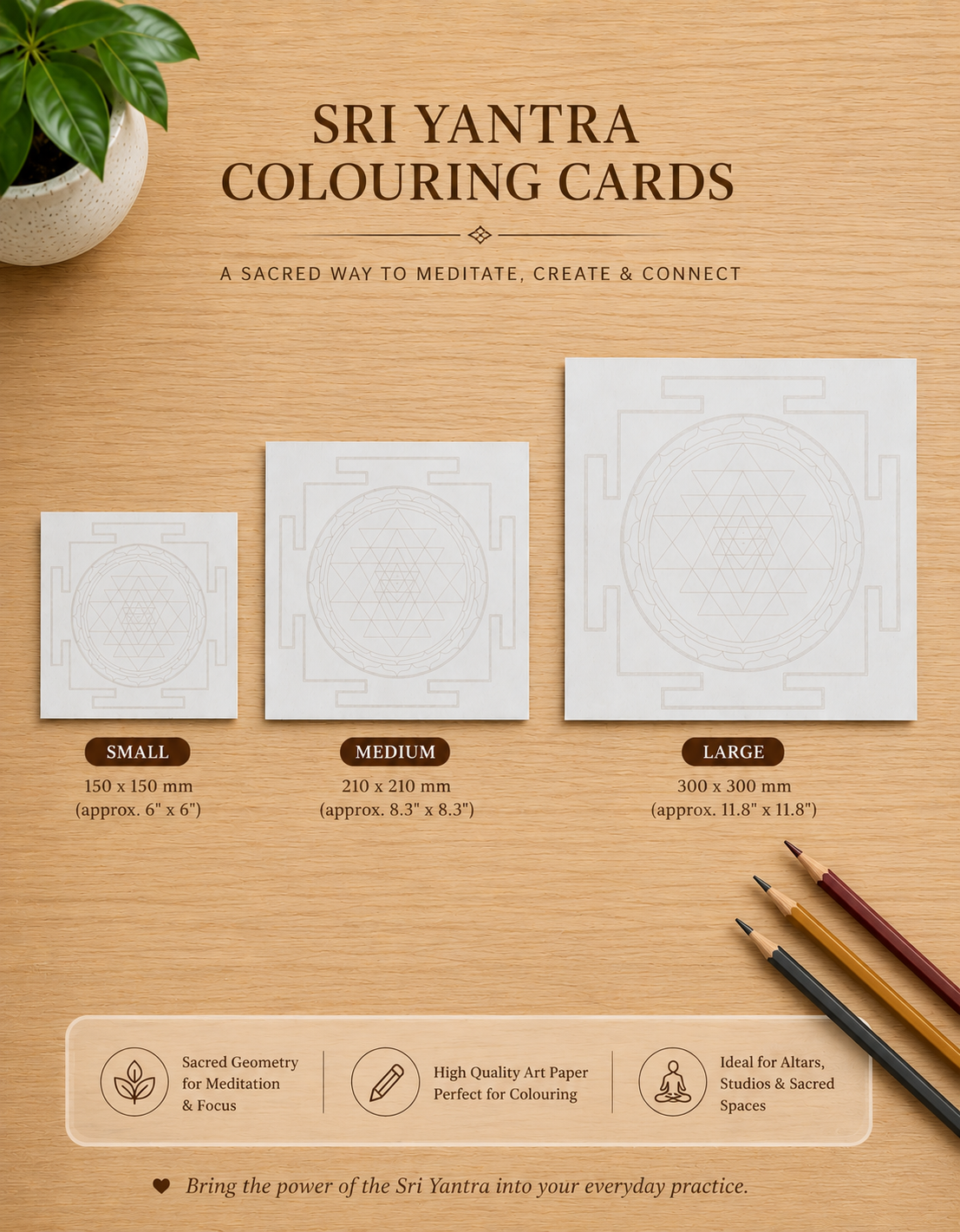 Sri Yantra Colouring Cards