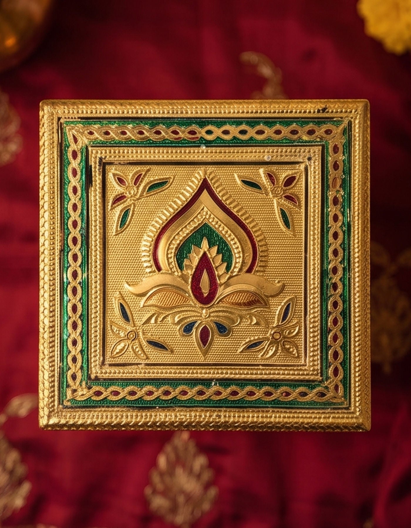 Puja Table | Bajot Chowki Meenakari | 6"