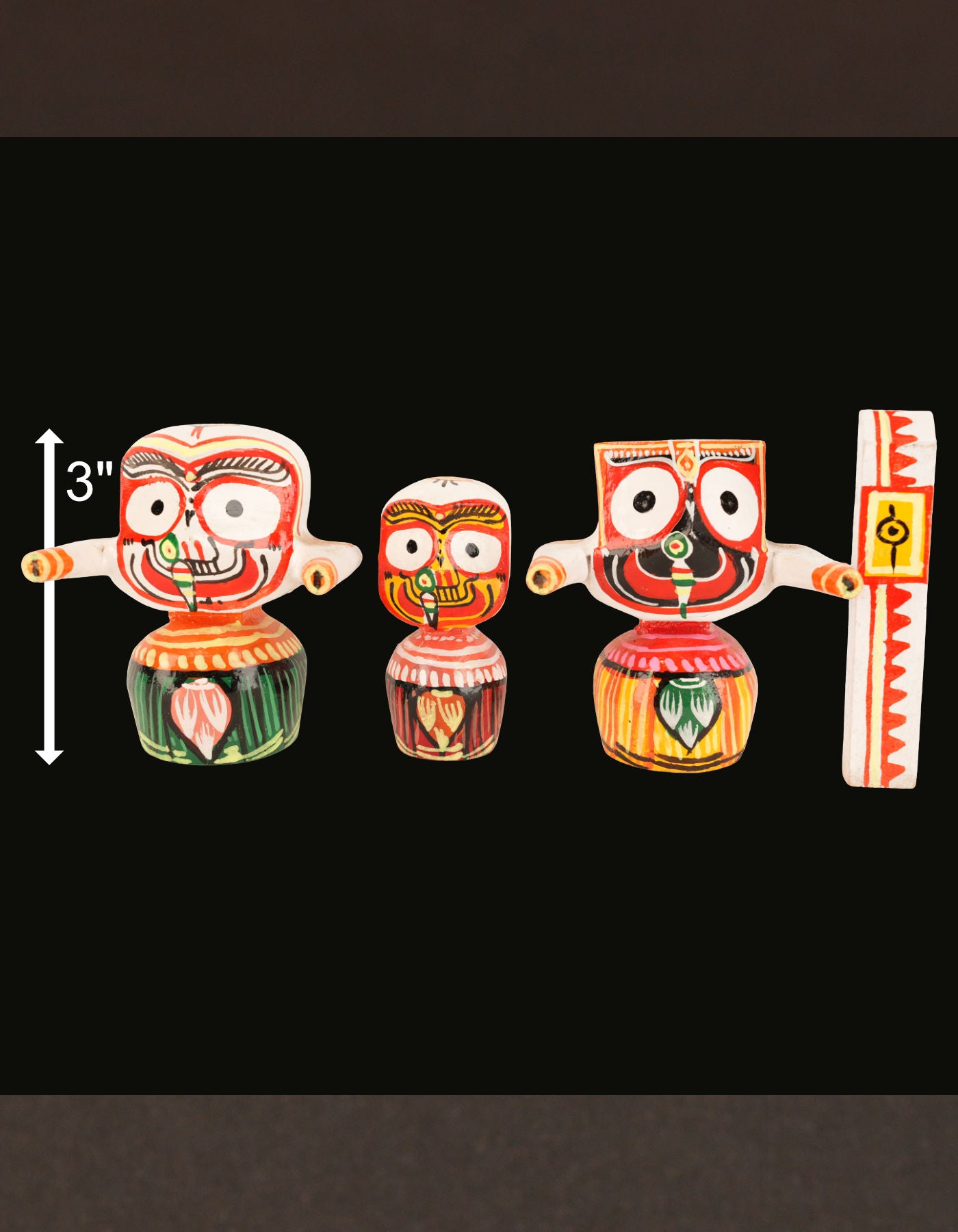 Jagannath Deity Set | WD Painted 3"