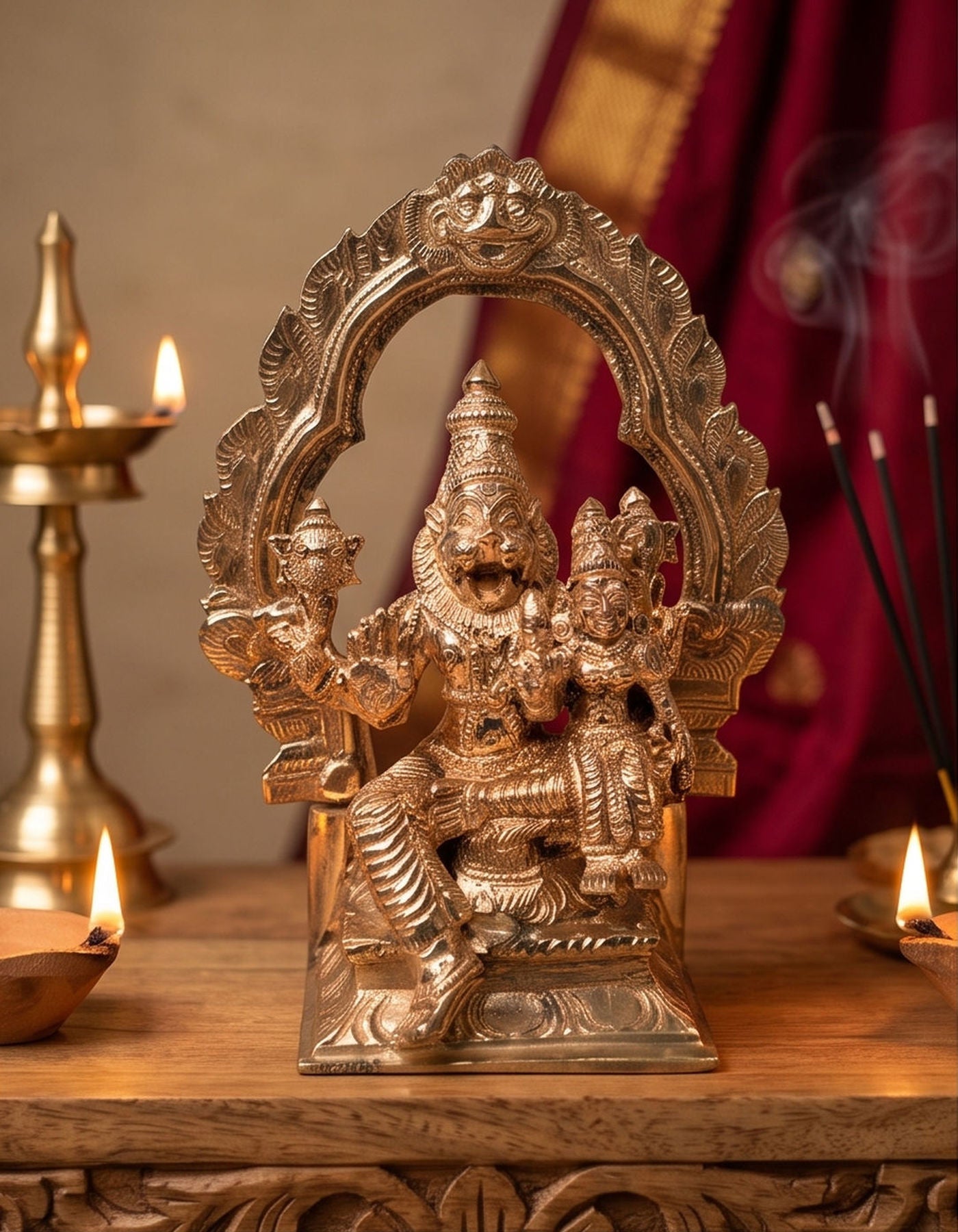 Lakshmi Narasimha with arch | PL 6"  001