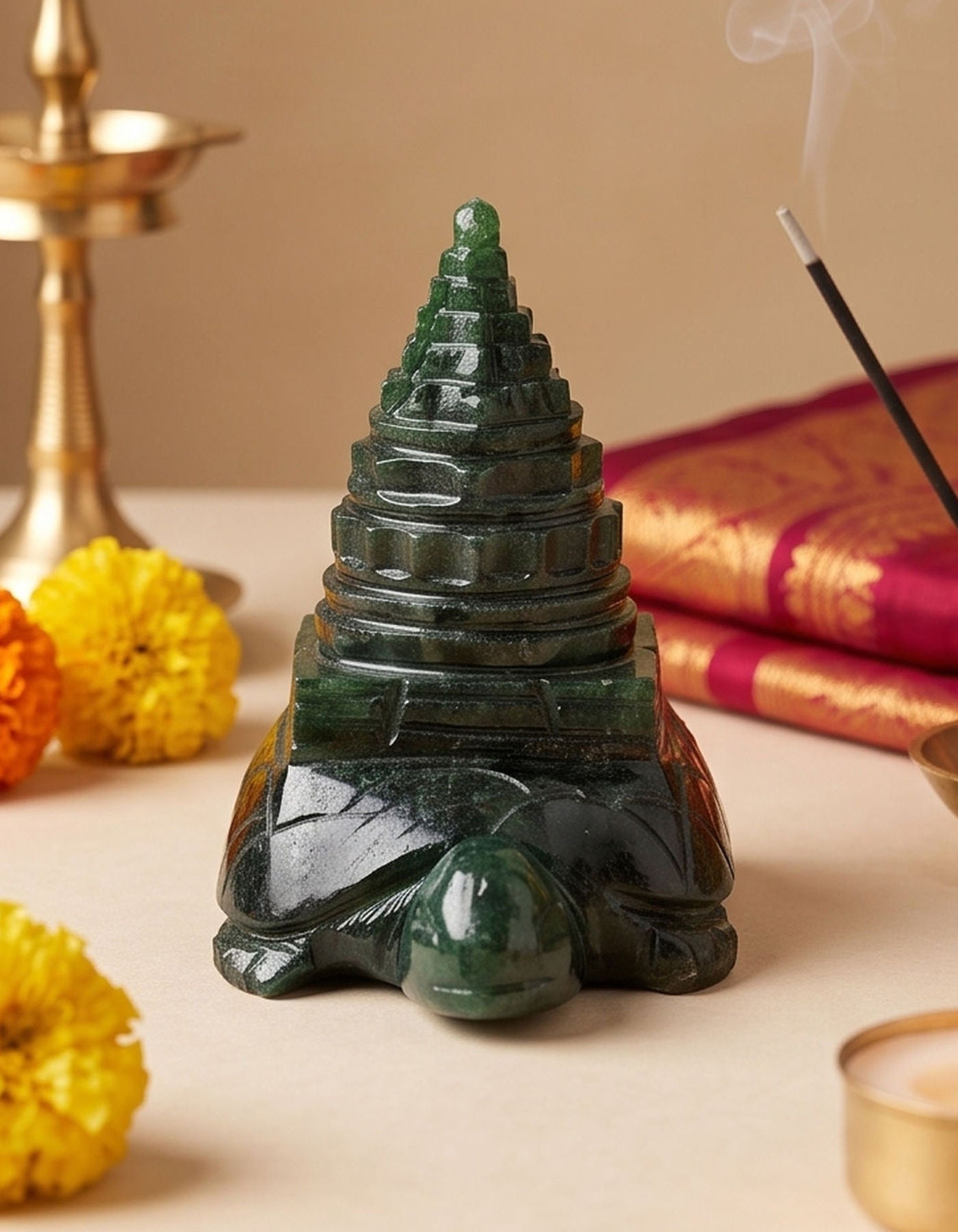 Maha Meru Sri Yantra | Zade Tortoise 2 1/2" 126g
