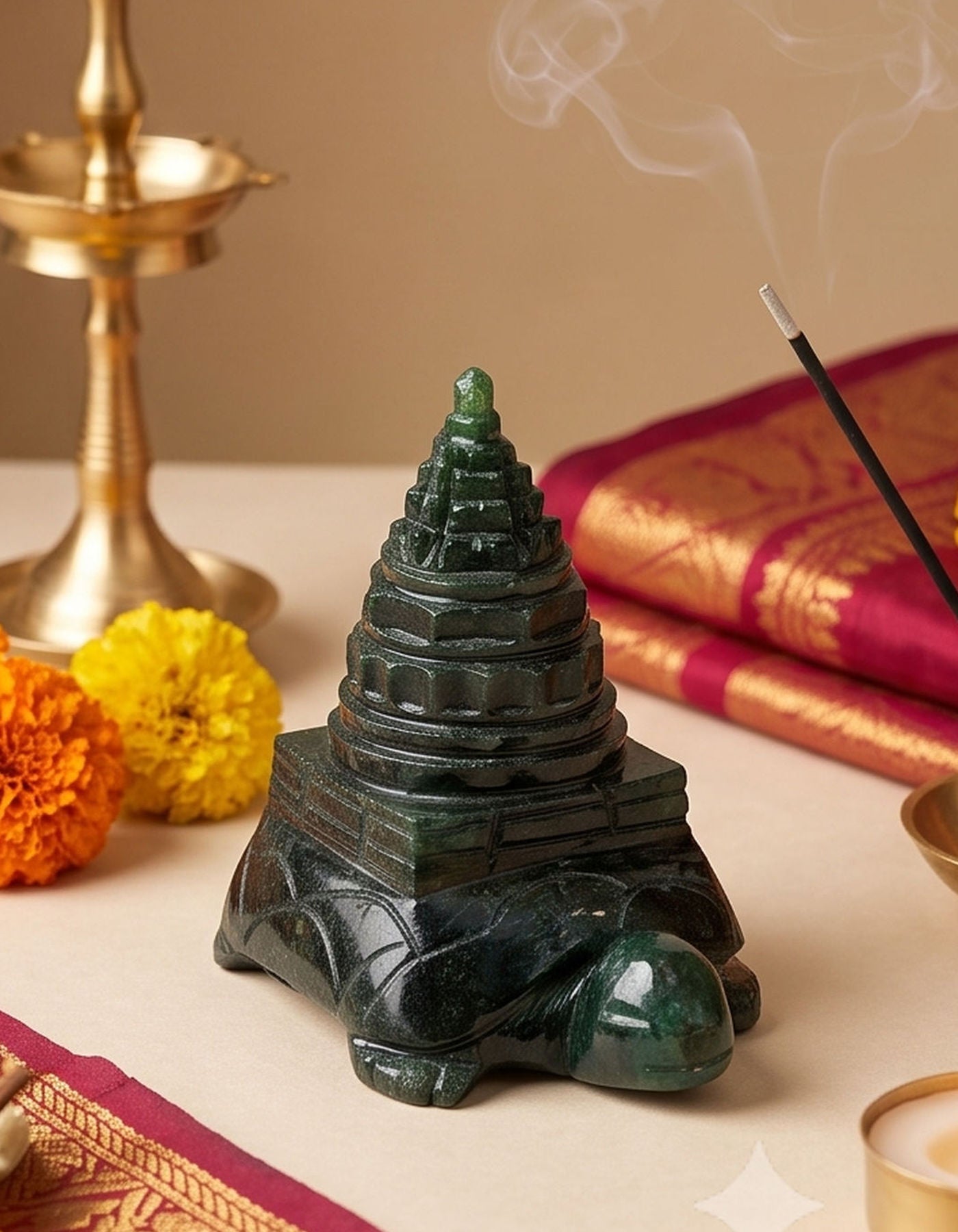 Maha Meru Sri Yantra | Zade Tortoise 2 1/2" 126g