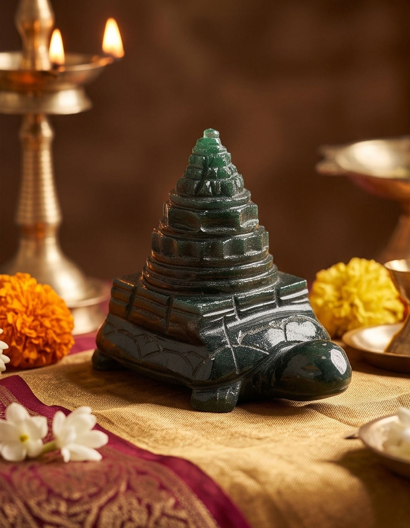 Maha Meru Sri Yantra | Zade Tortoise 2 1/8" 129g