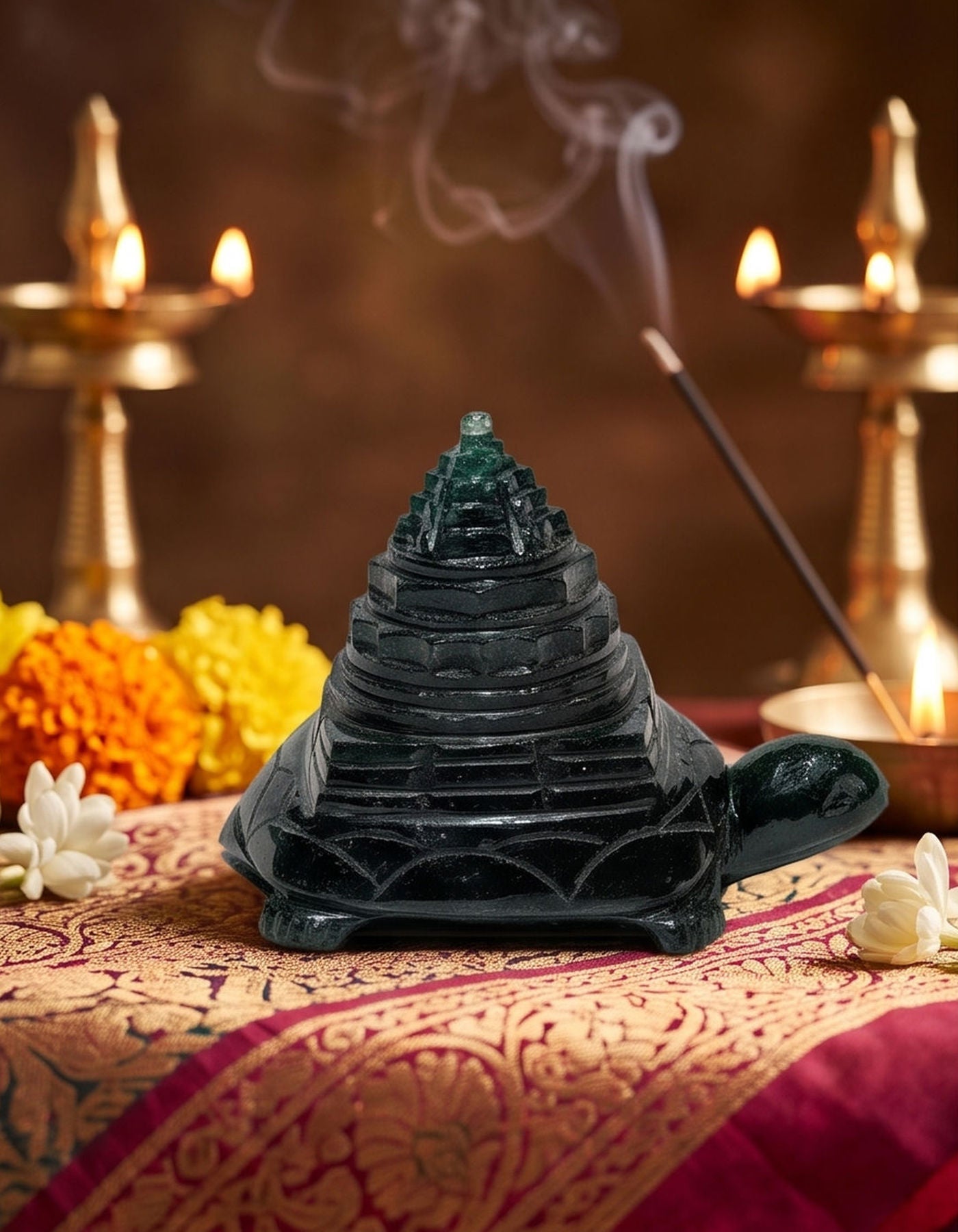 Maha Meru Sri Yantra | Zade Tortoise 2 1/8" 129g
