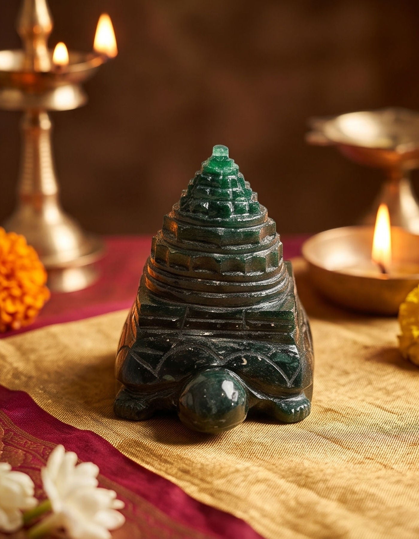 Maha Meru Sri Yantra | Zade Tortoise 2 1/8" 129g