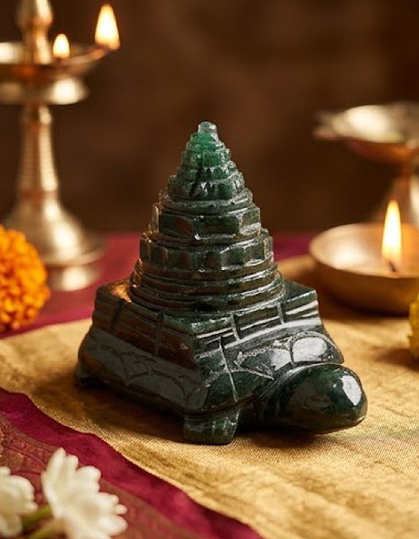 Maha Meru Sri Yantra | Zade Tortoise 2 1/4" 139g