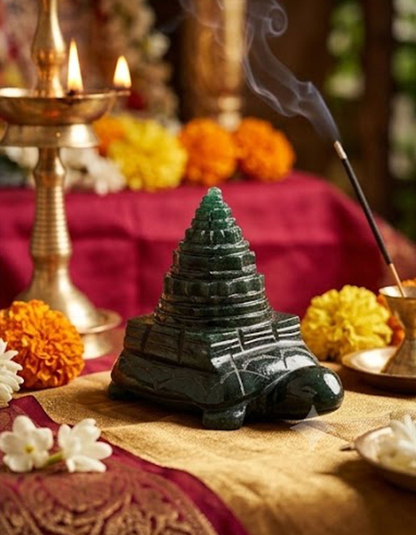 Maha Meru Sri Yantra | Zade Tortoise 2 1/4" 139g
