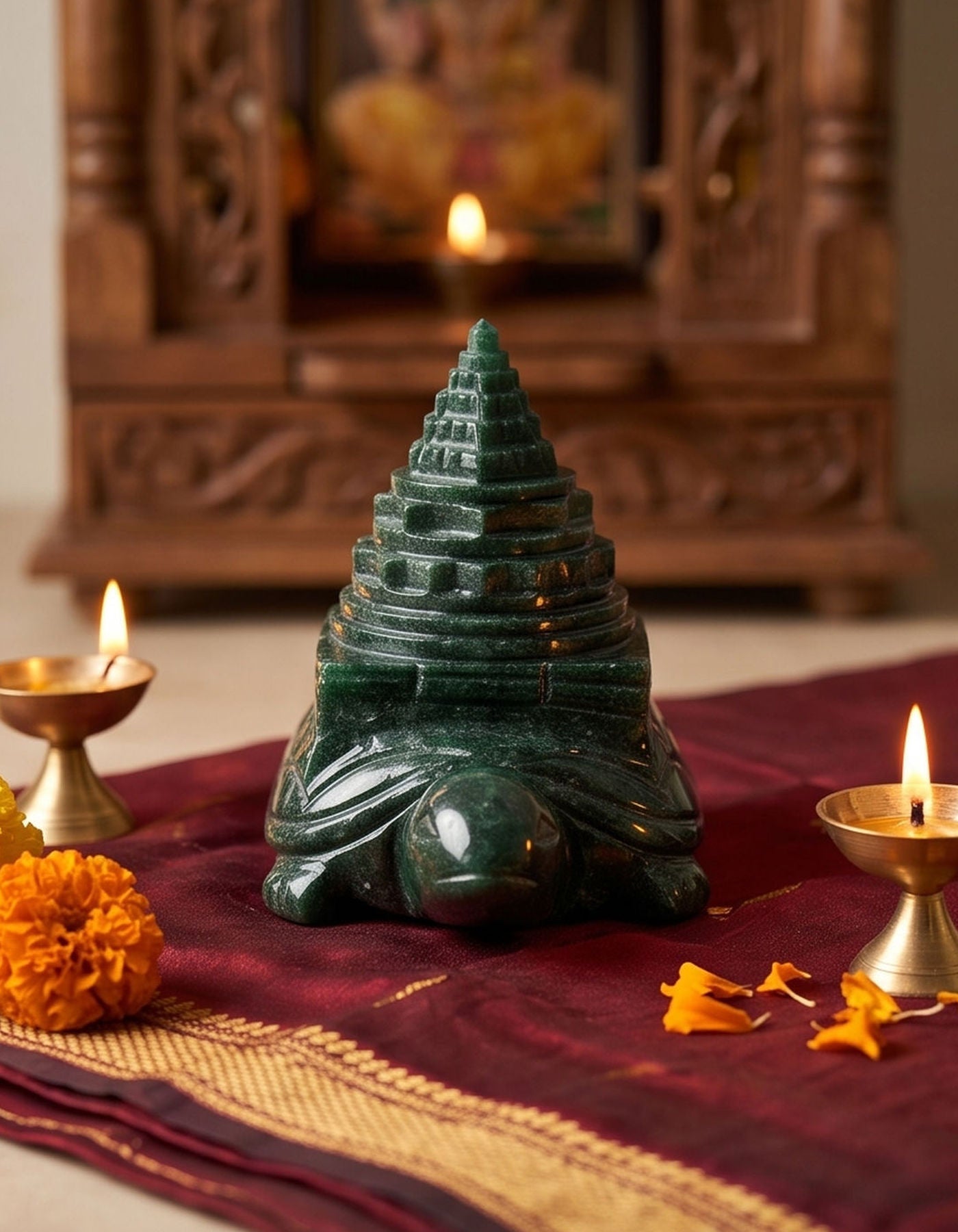Maha Meru Sri Yantra | Zade Tortoise 2 1/4" 149g