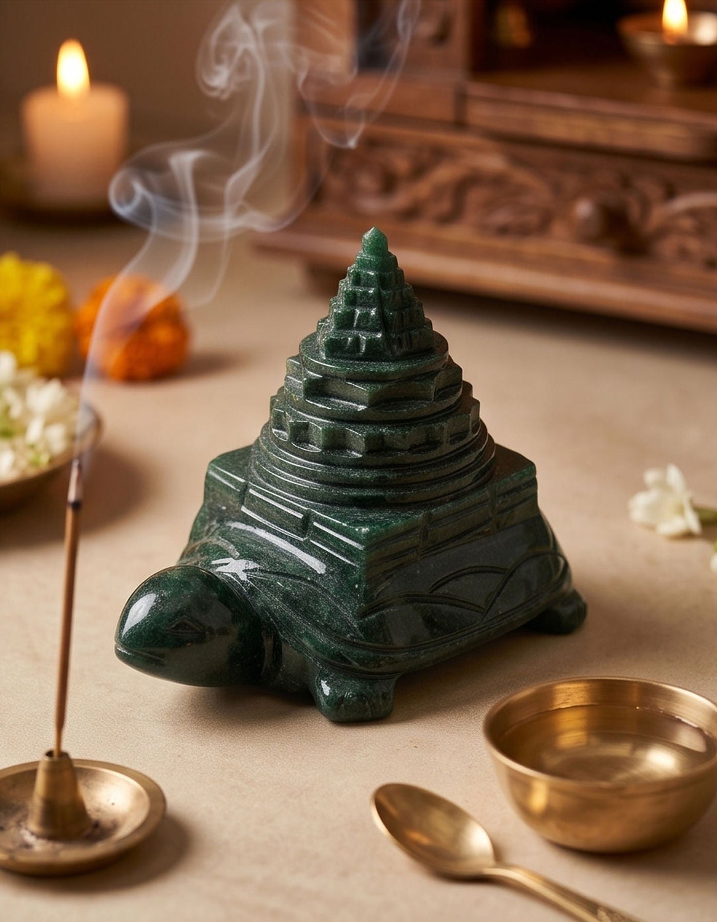 Maha Meru Sri Yantra | Zade Tortoise 2 1/4" 149g