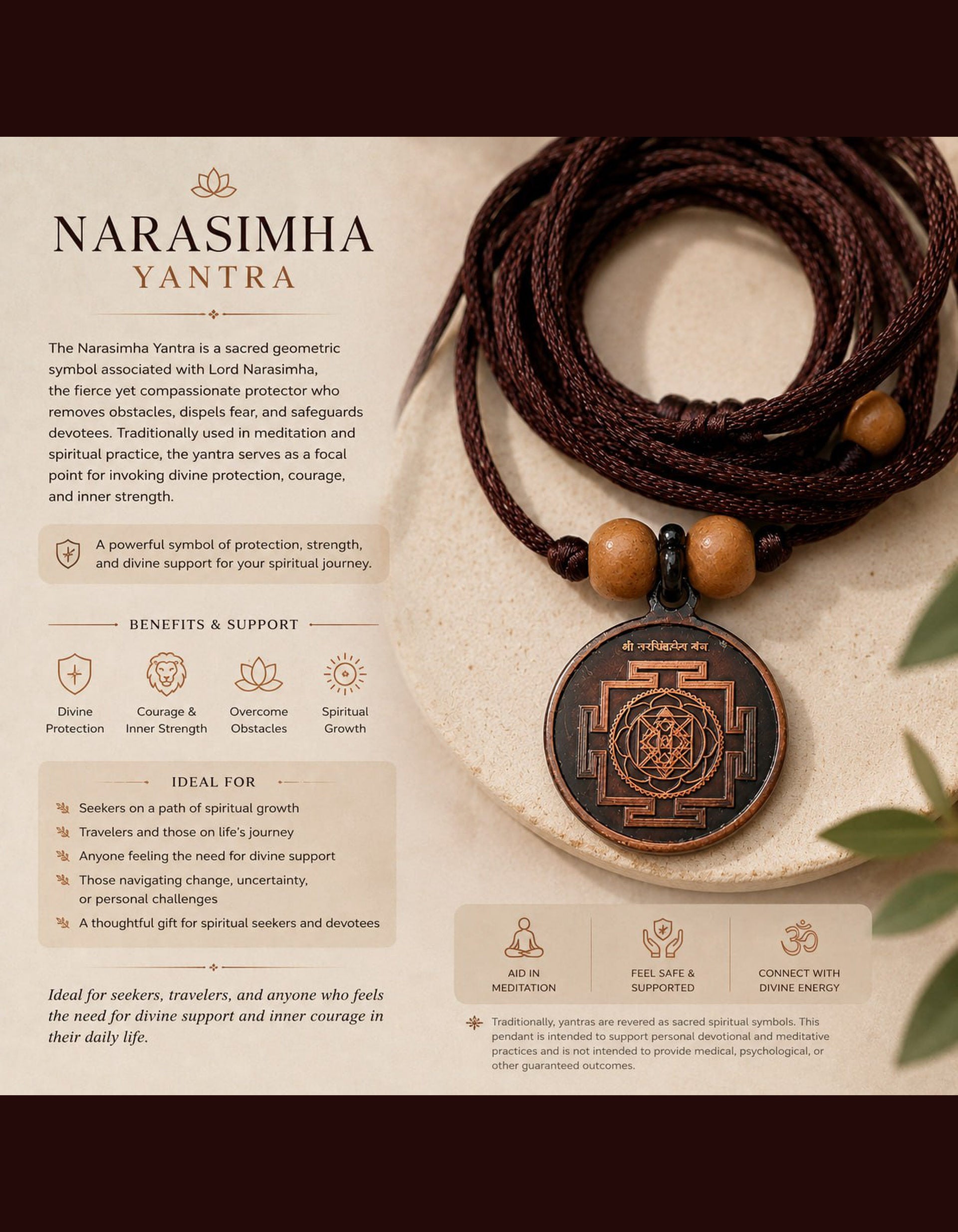 Narasimha Yantra Pendant | Copper 1