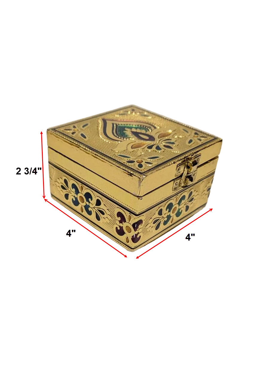 Storage Box | Gold Bajot Style 4" x 4"