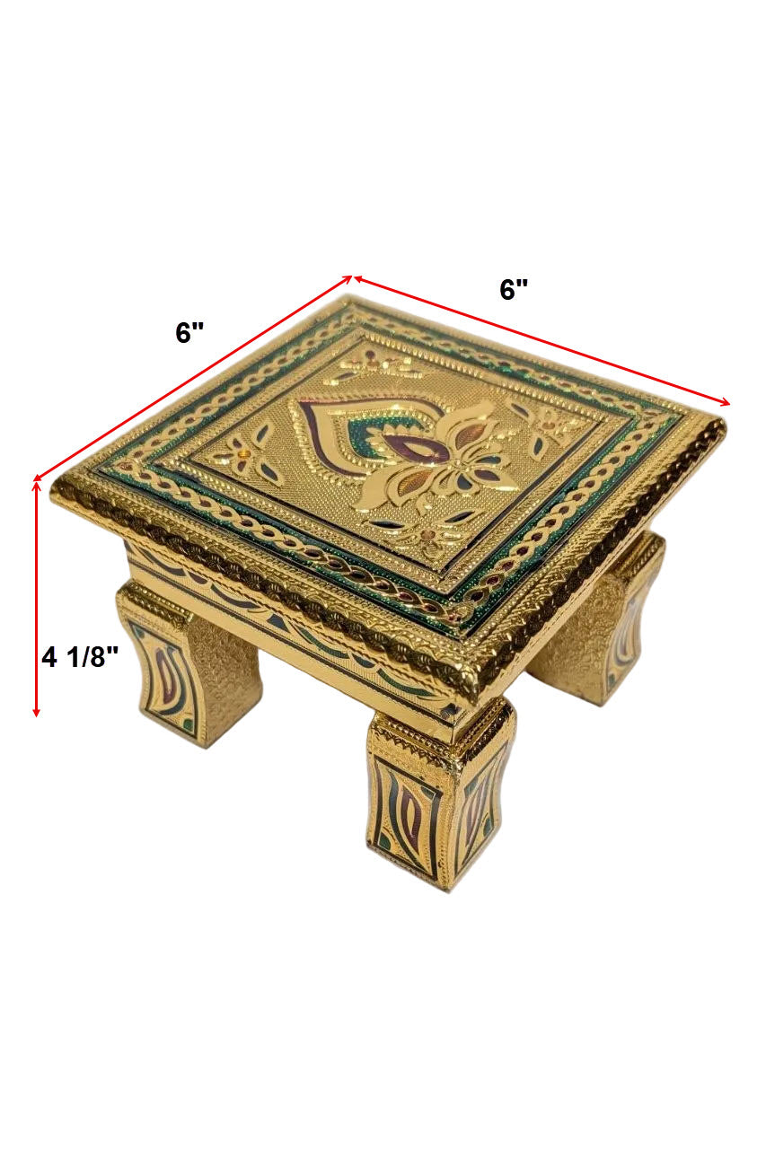 Puja Table | Bajot Chowki Meenakari | 6"