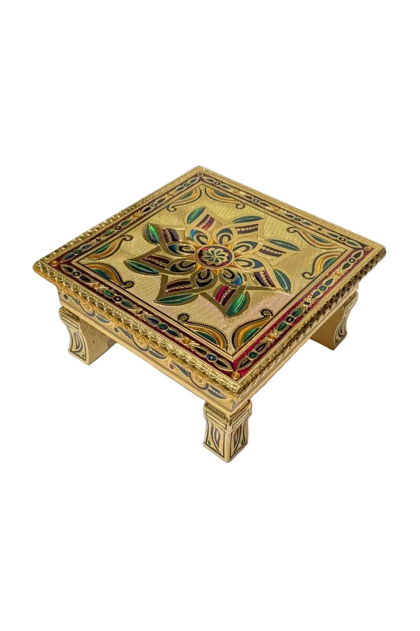 Puja Table | Bajot Chowki Meenakari | 10"