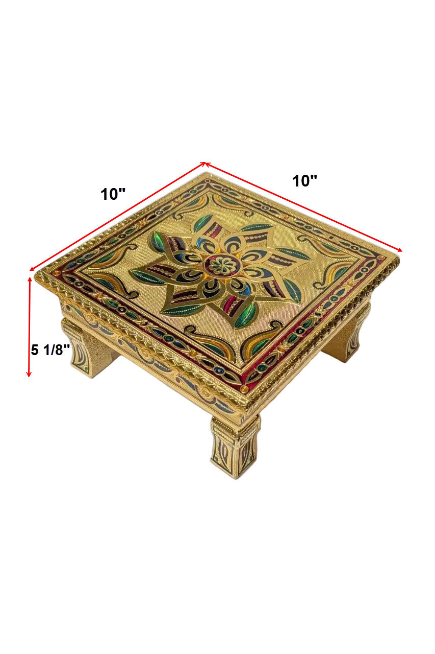 Puja Table | Bajot Chowki Meenakari | 10"