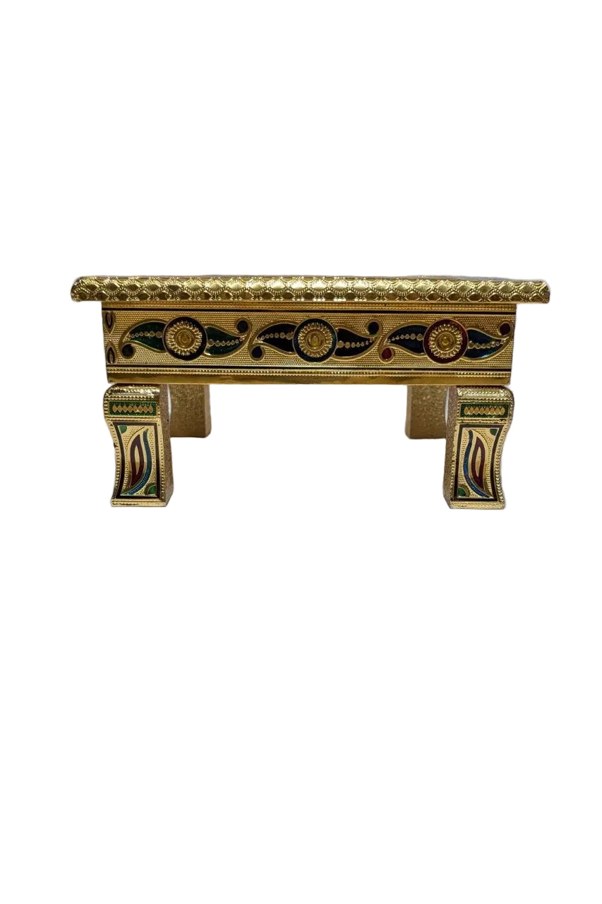 Puja Table | Bajot Chowki Meenakari | 10"