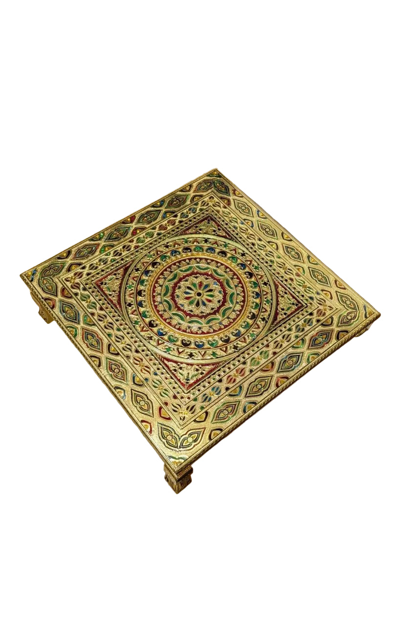 Puja Table | Bajot Chowki Meenakari | 24"