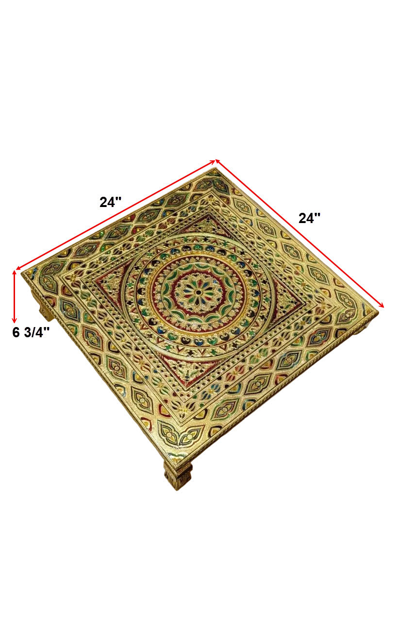 Puja Table | Bajot Chowki Meenakari | 24"