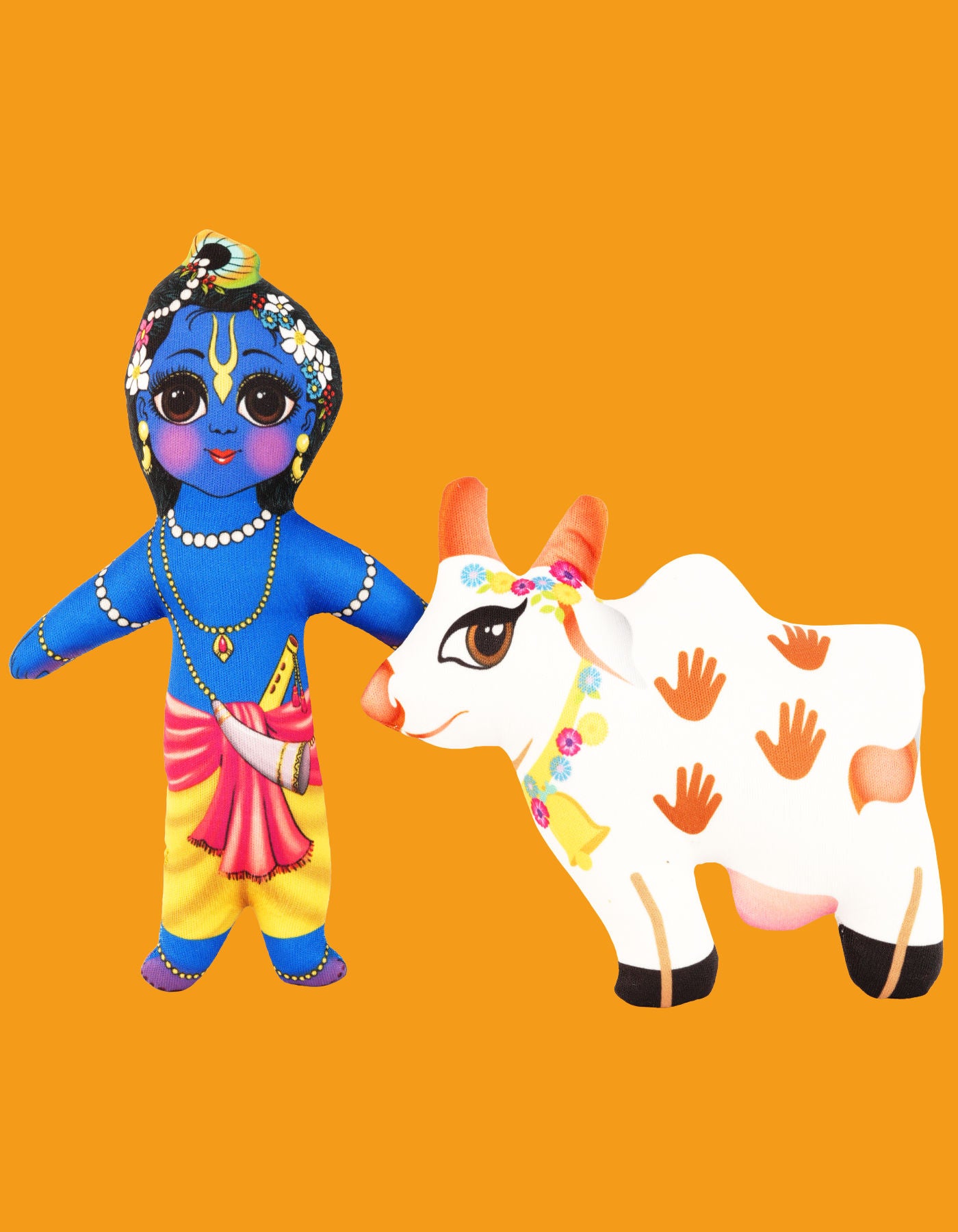 Plushie Krishna with Calf