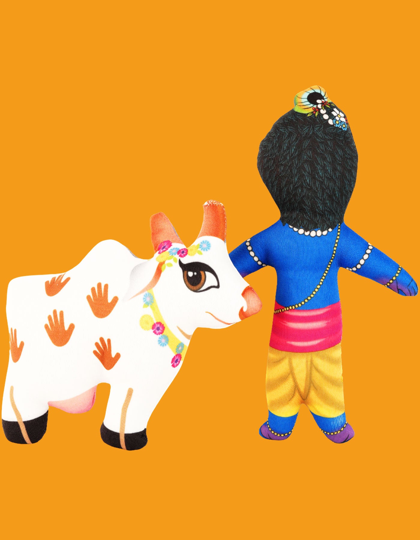 Plushie Krishna with Calf