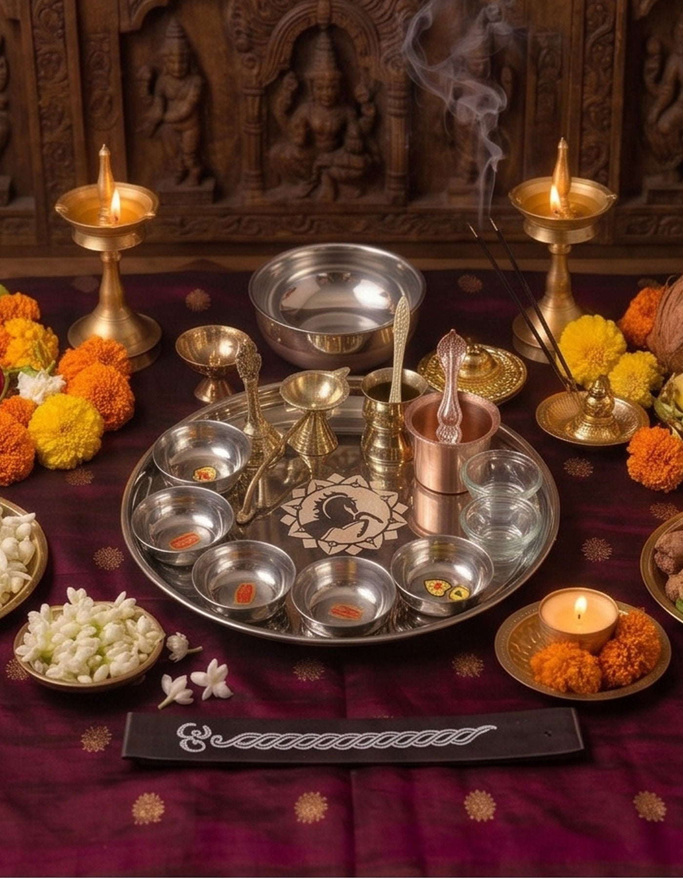 Puja Plate Set | Stainless Steel