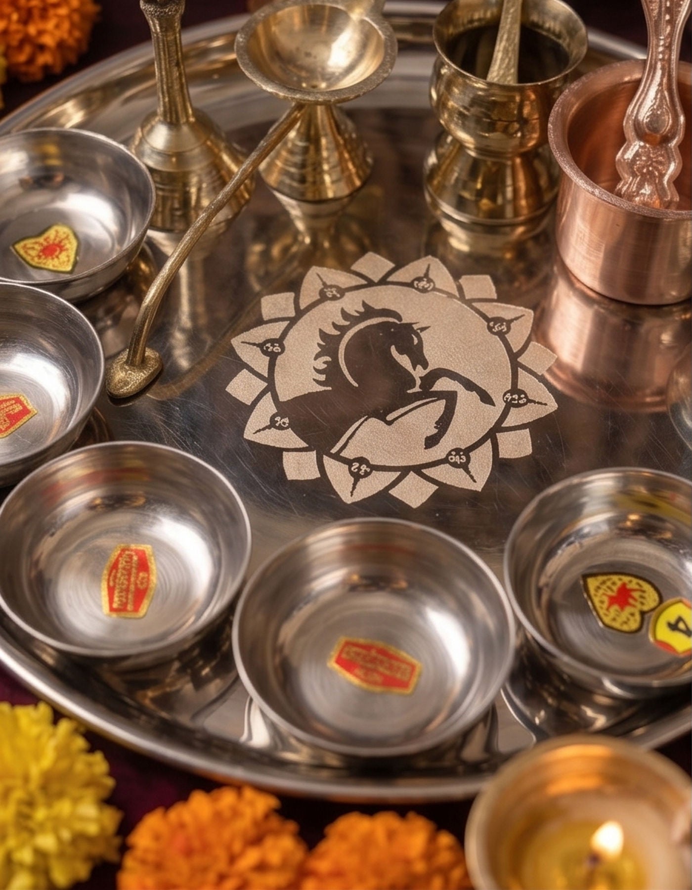 Puja Plate Set | Stainless Steel