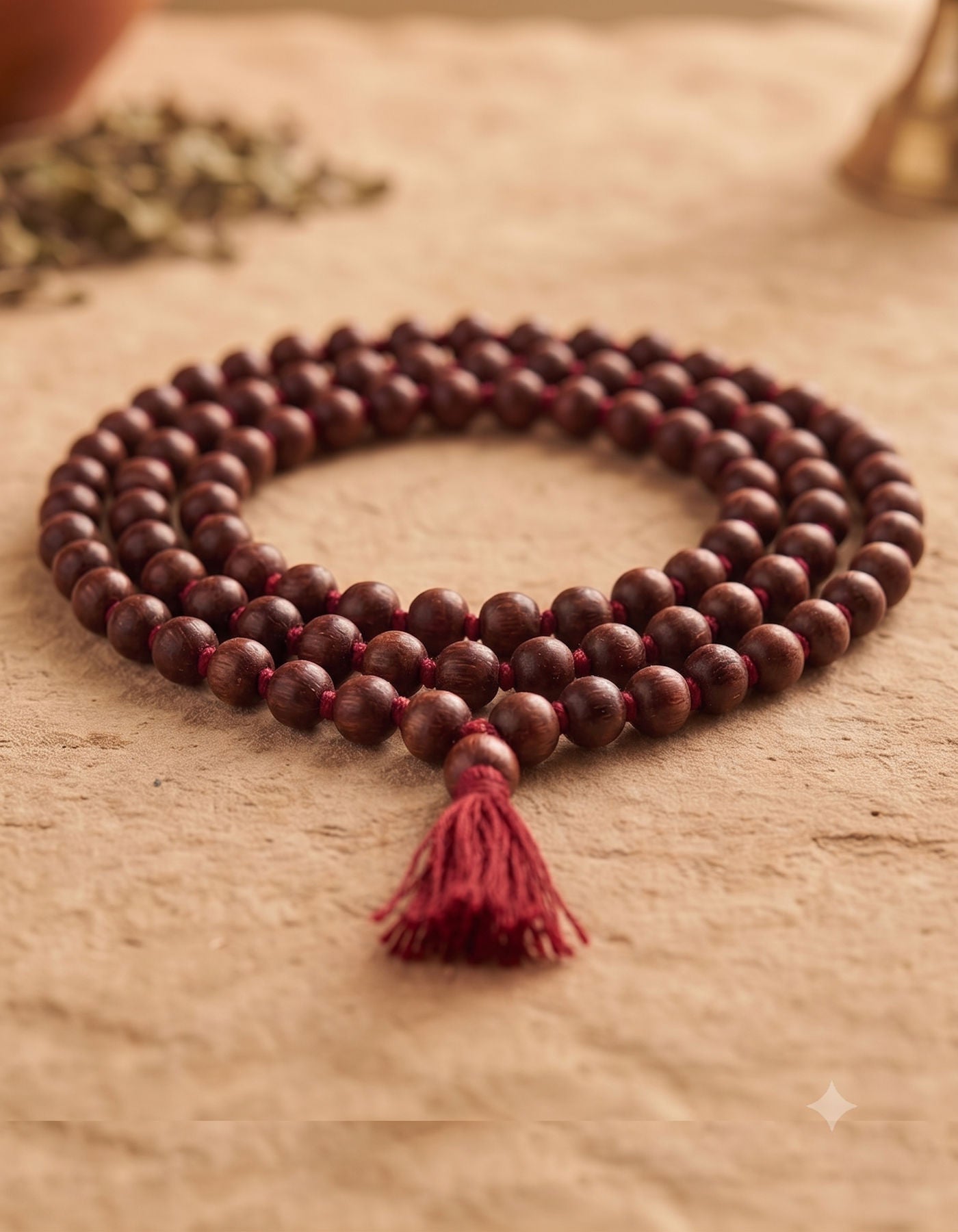 Rosewood Mala | Red Tassel