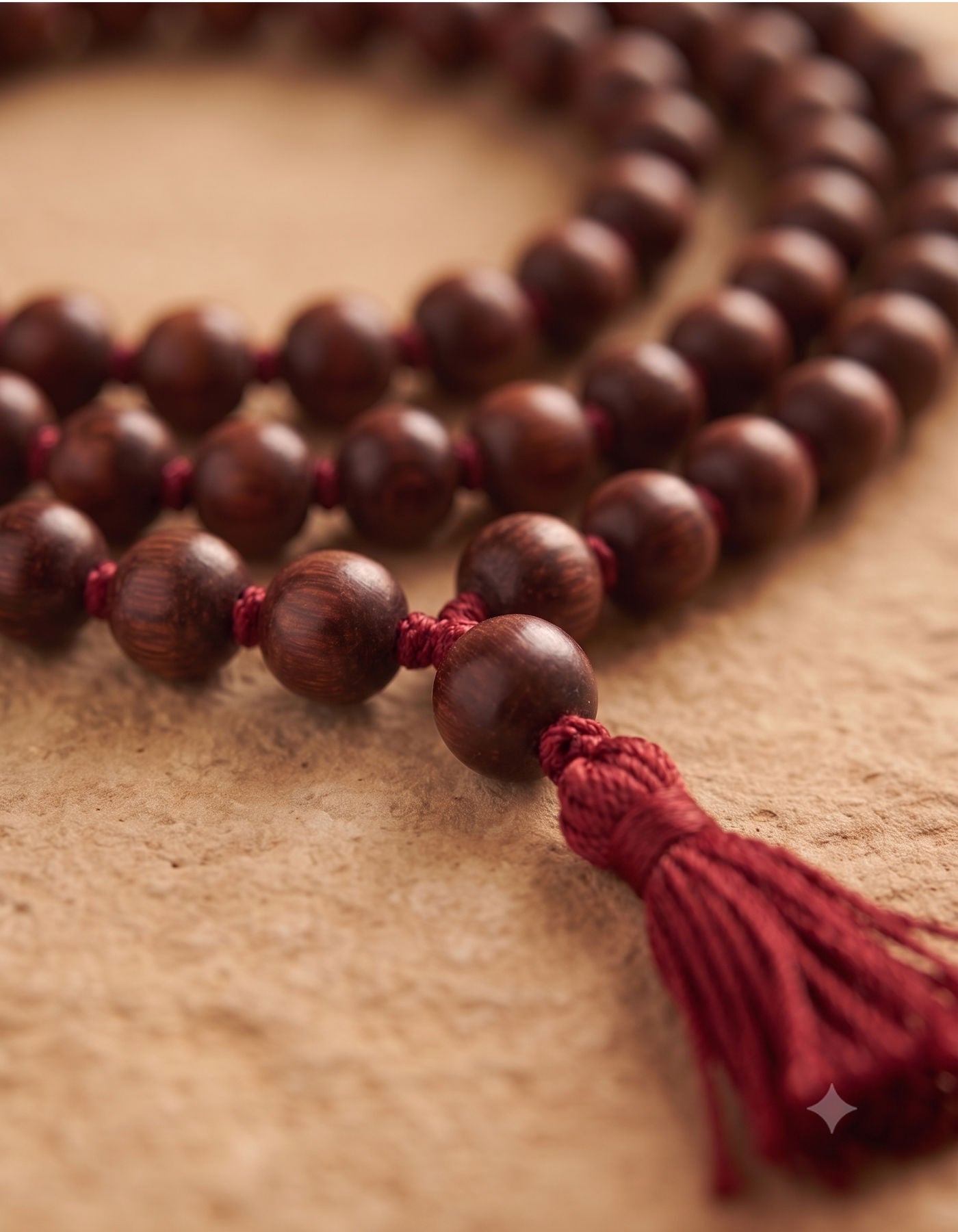 Rosewood Mala | Red Tassel