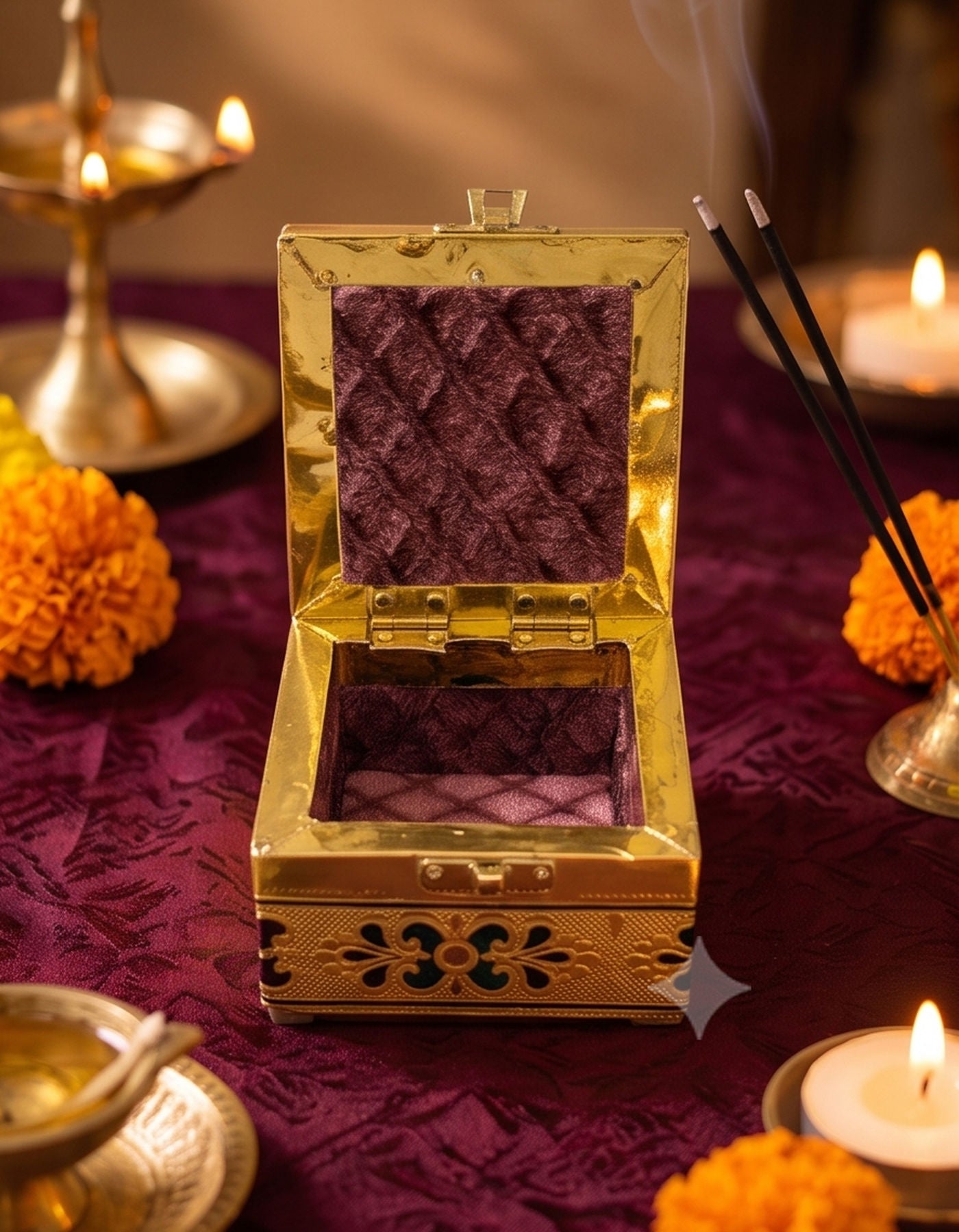 Storage Box | Gold Bajot Style 4" x 4"