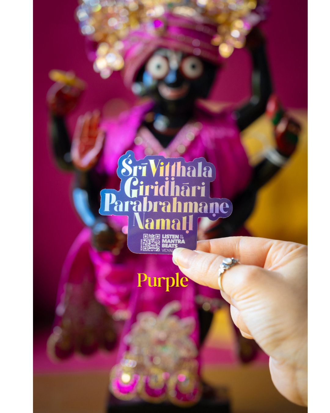 Sri Vitthala Giridhari Parabrahmane Namah Holographic Sticker