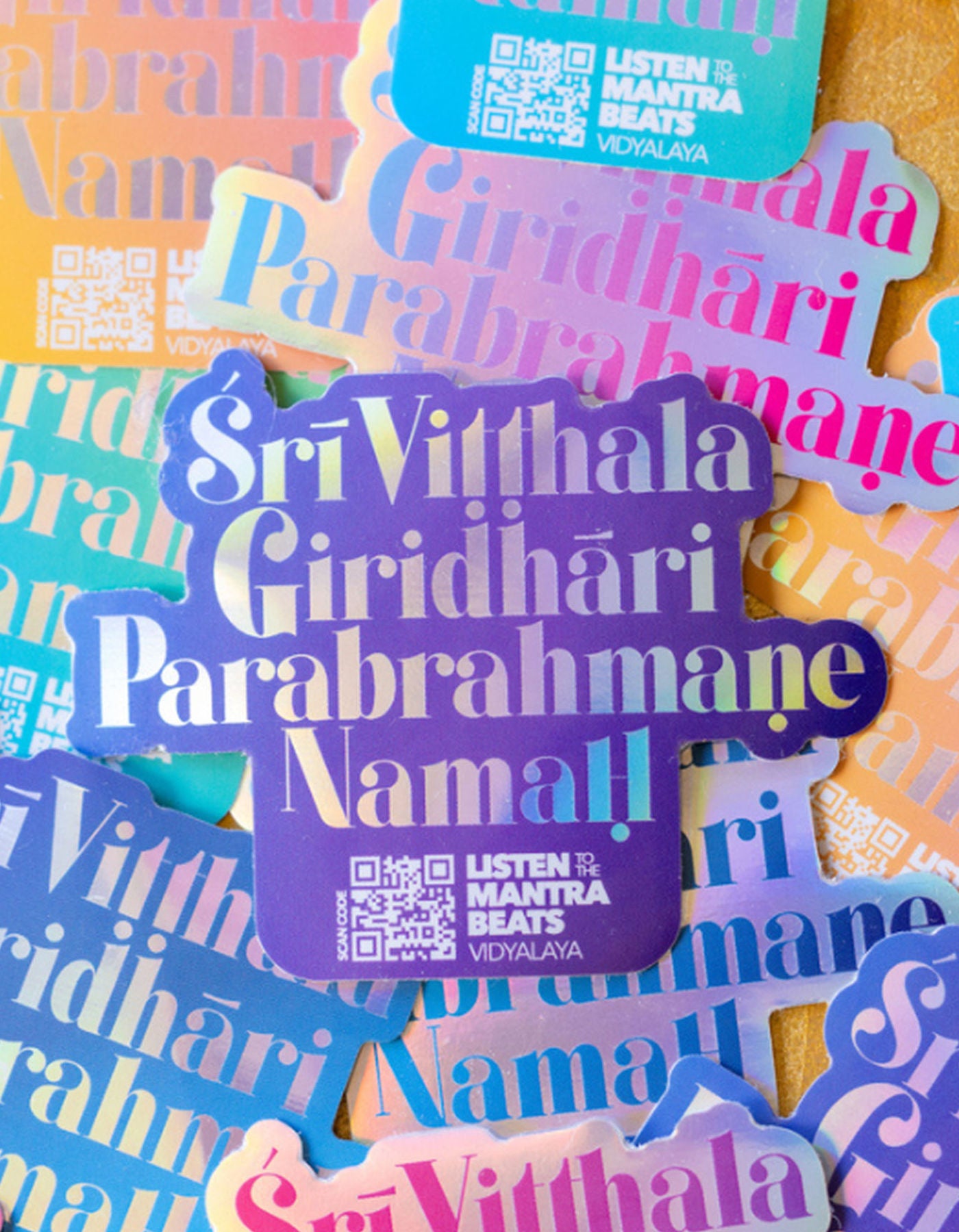 Sri Vitthala Giridhari Parabrahmane Namah Holographic Sticker