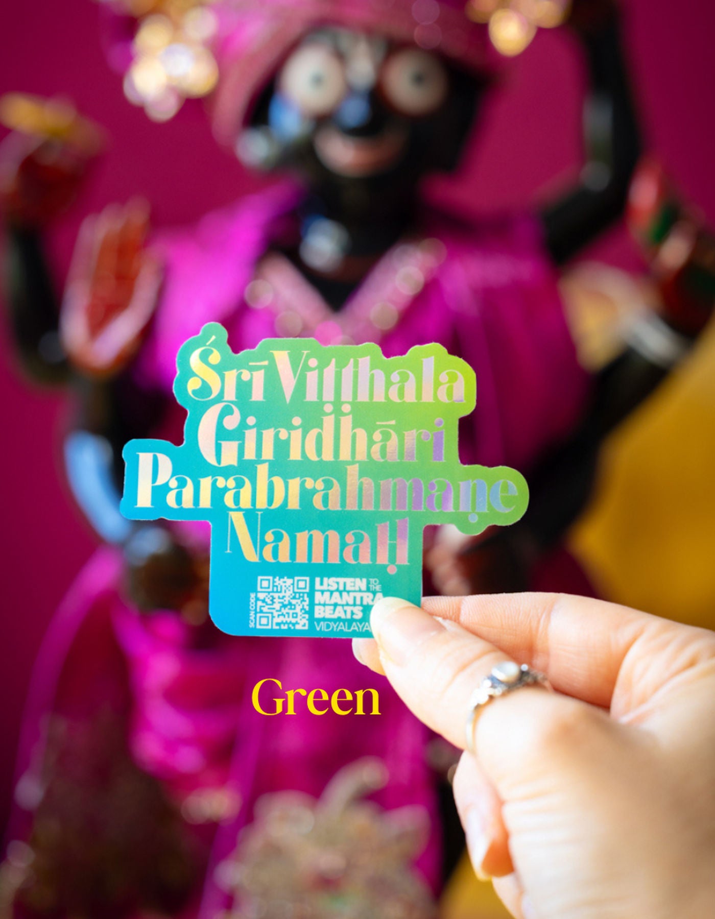 Sri Vitthala Giridhari Parabrahmane Namah Holographic Sticker