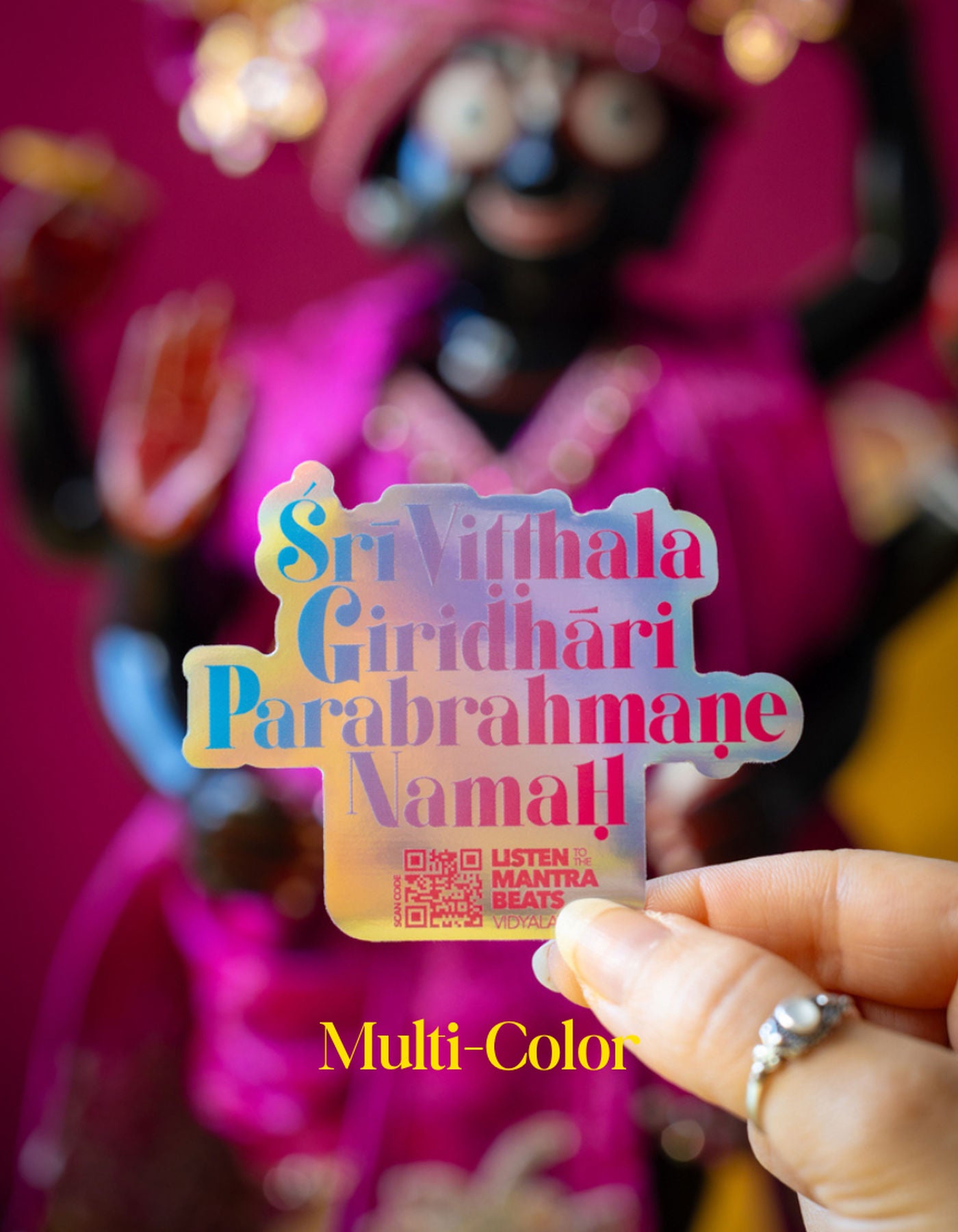 Sri Vitthala Giridhari Parabrahmane Namah Holographic Sticker