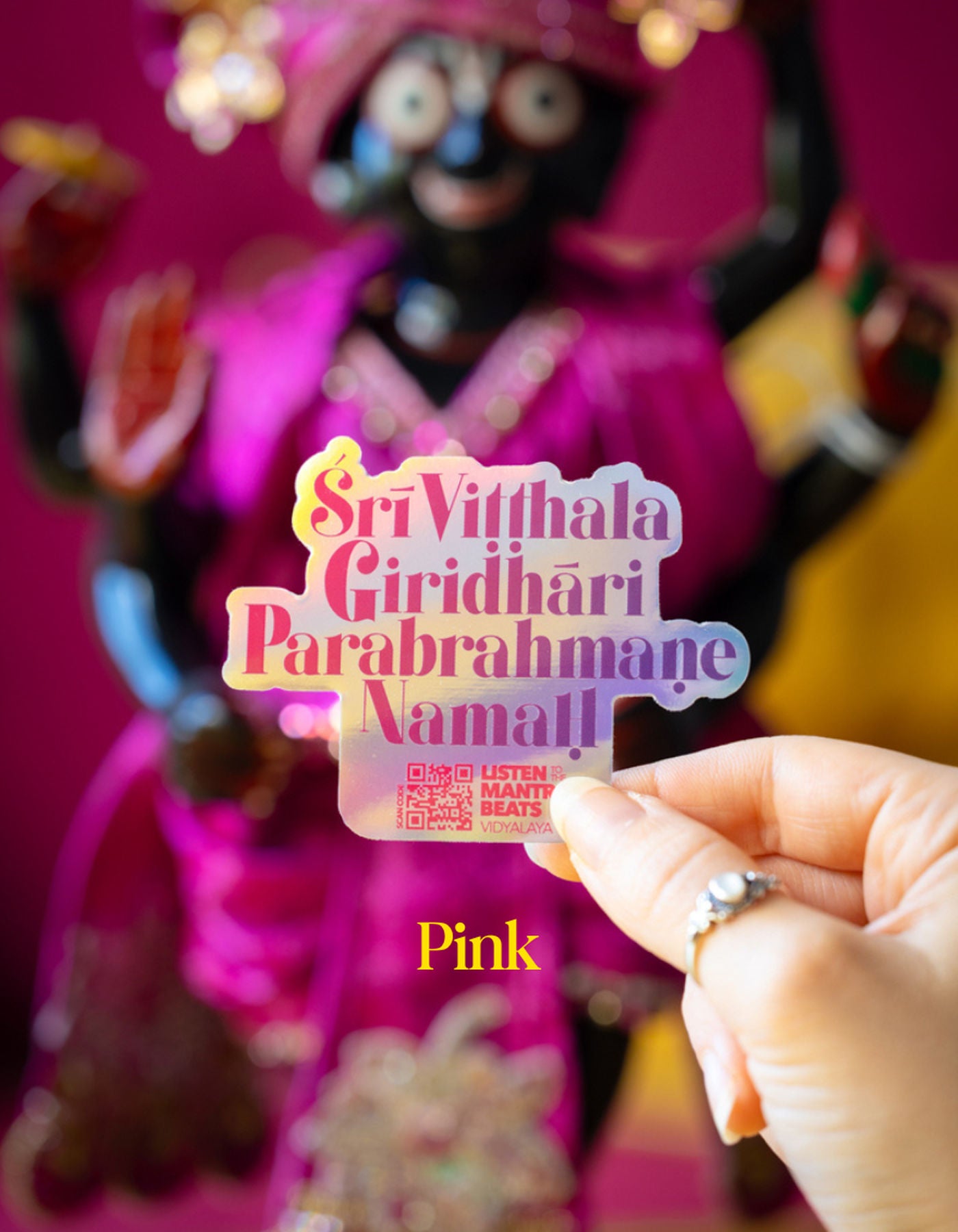 Sri Vitthala Giridhari Parabrahmane Namah Holographic Sticker