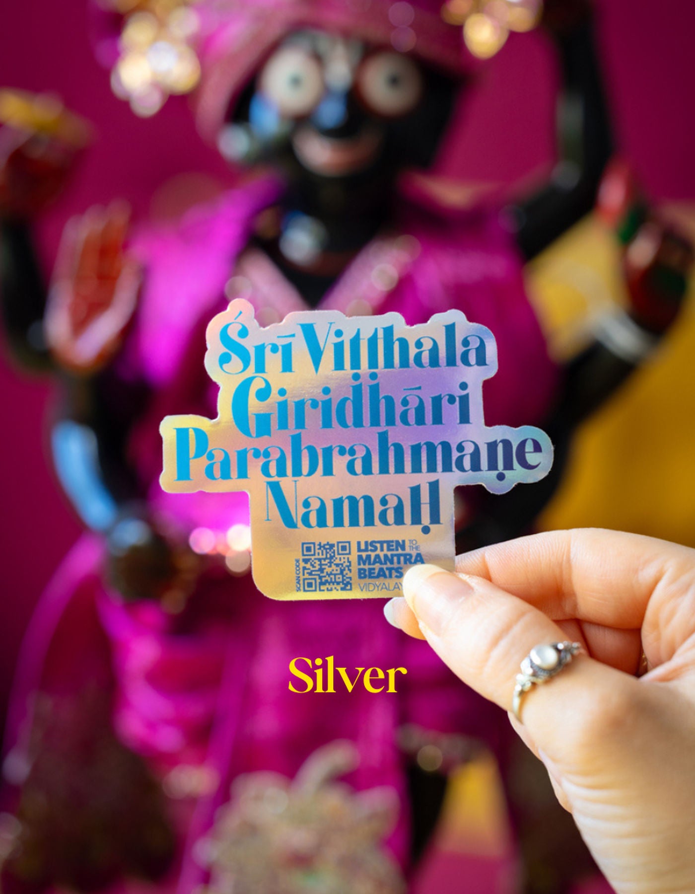 Sri Vitthala Giridhari Parabrahmane Namah Holographic Sticker