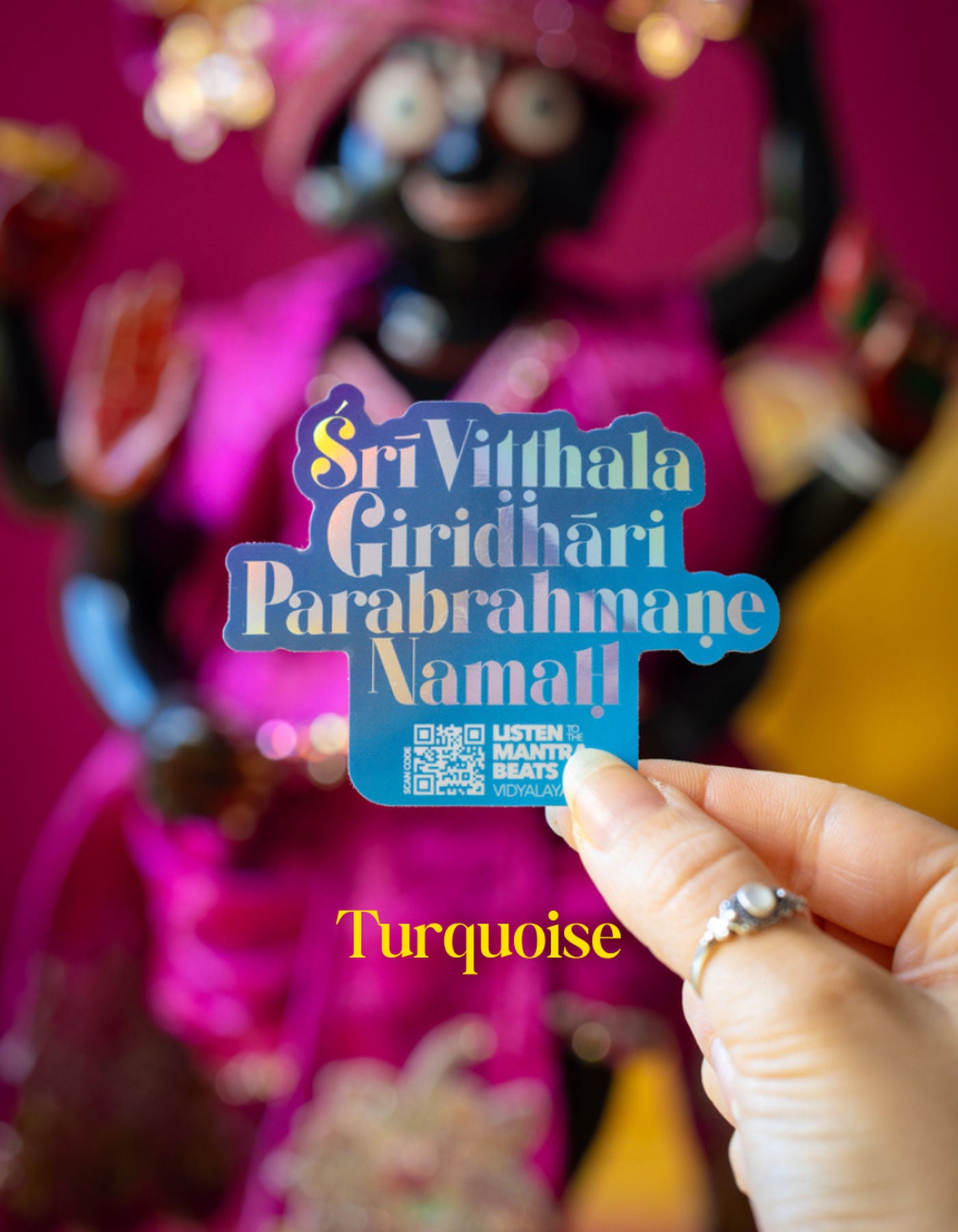 Sri Vitthala Giridhari Parabrahmane Namah Holographic Sticker