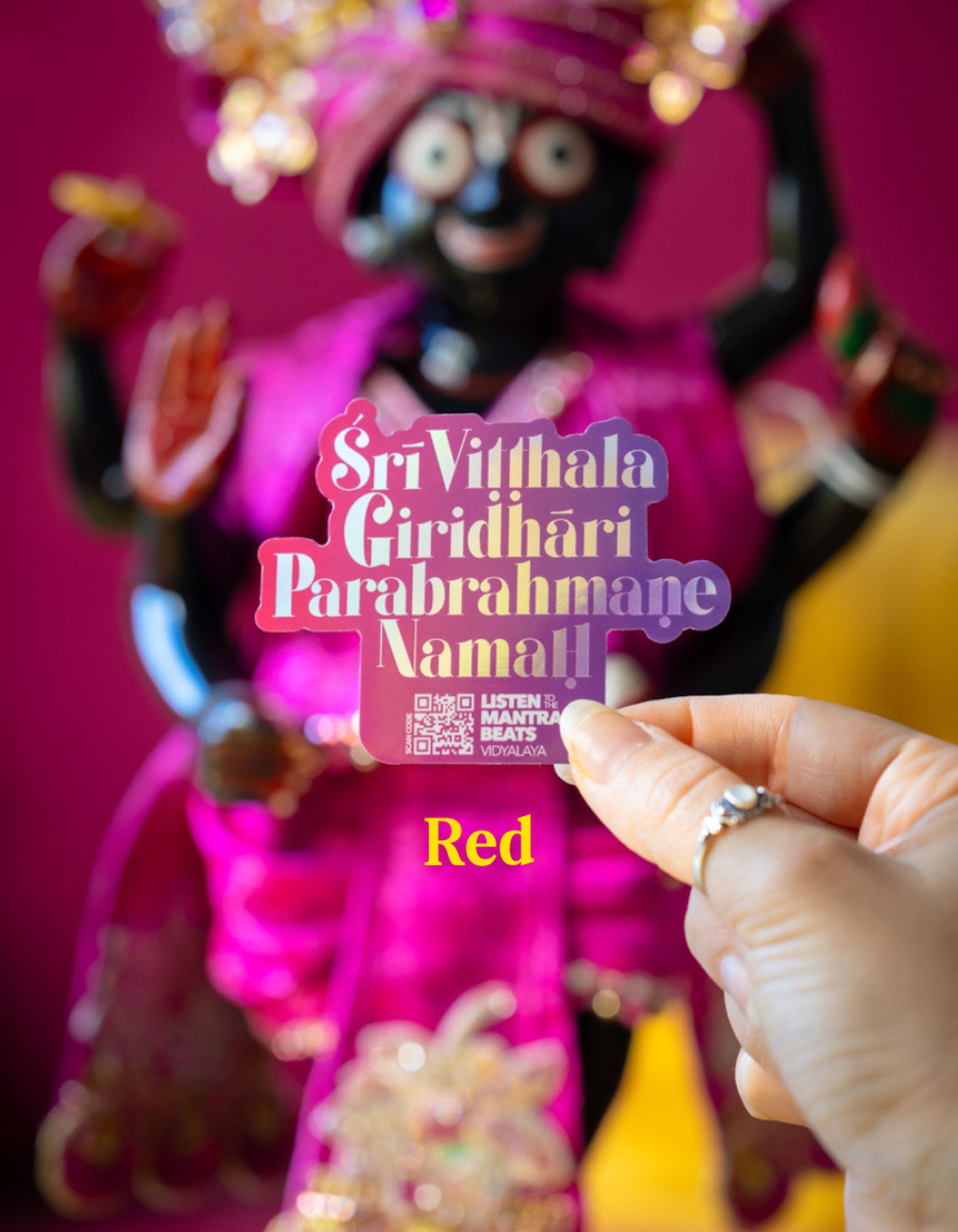 Sri Vitthala Giridhari Parabrahmane Namah Holographic Sticker
