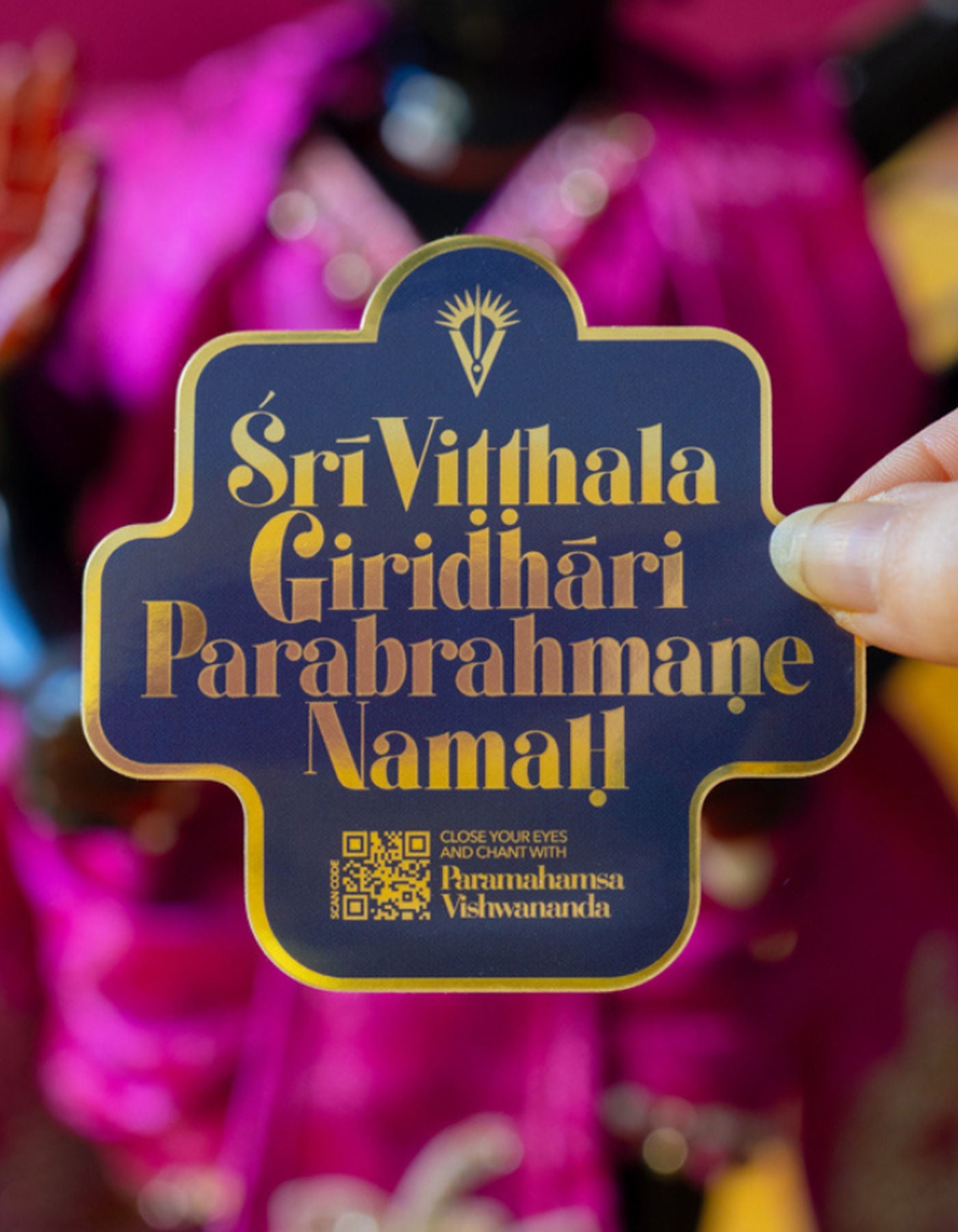Sri Vitthala Giridhari Parabrahmane Namah Mirror Sticker