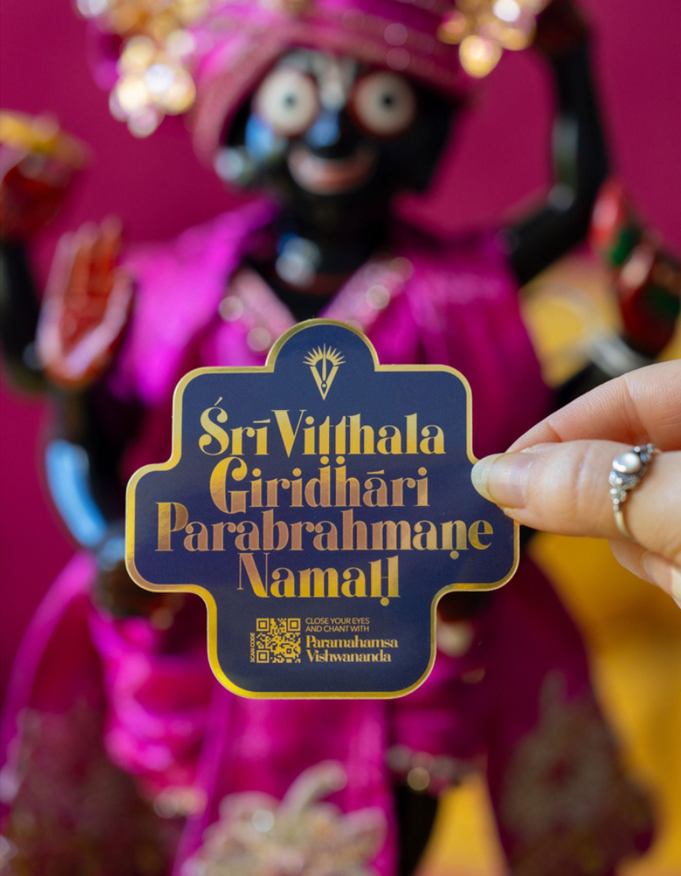 Sri Vitthala Giridhari Parabrahmane Namah Mirror Sticker