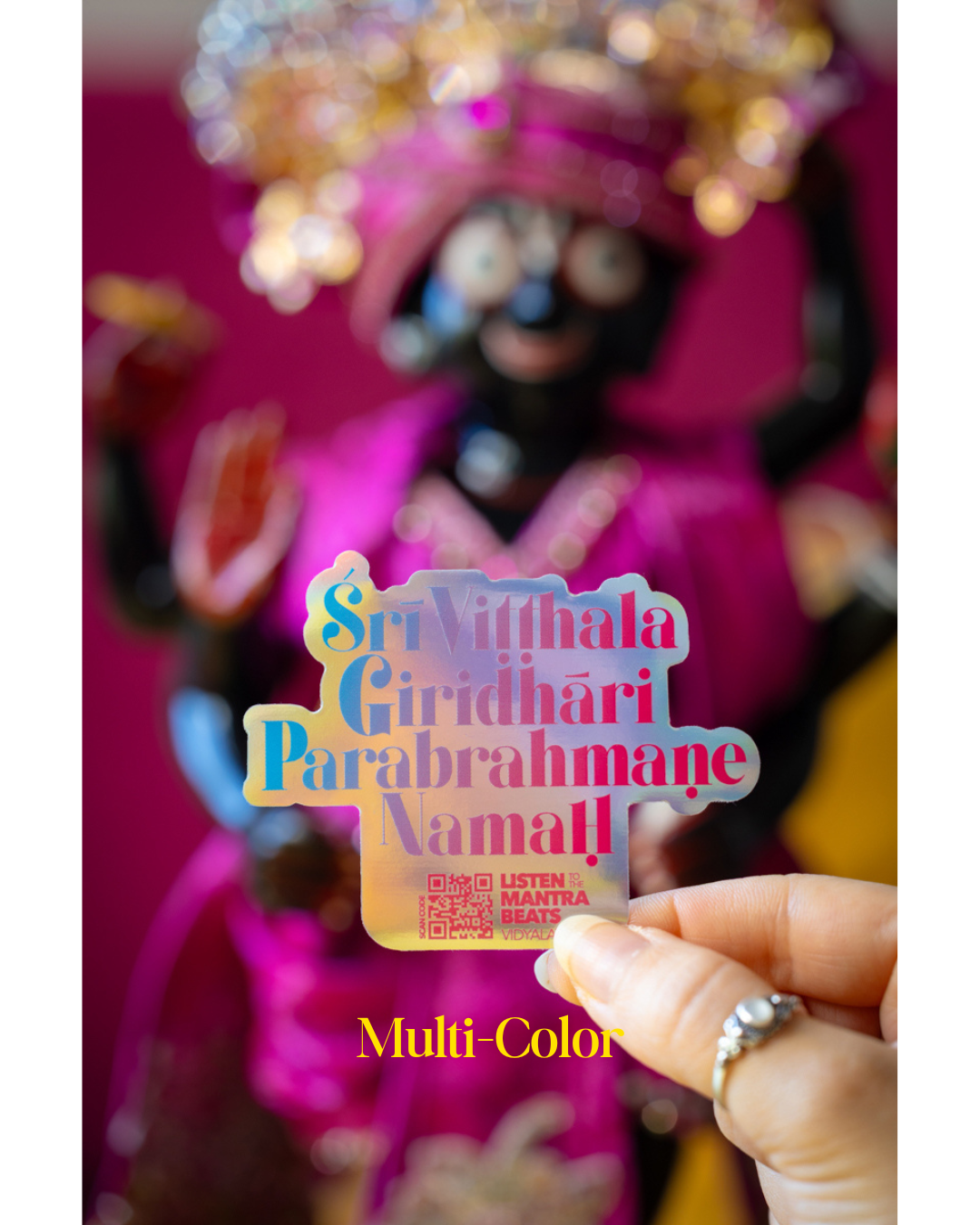 Sri Vitthala Giridhari Parabrahmane Namah Holographic Sticker