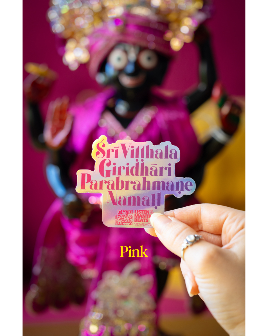 Sri Vitthala Giridhari Parabrahmane Namah Holographic Sticker