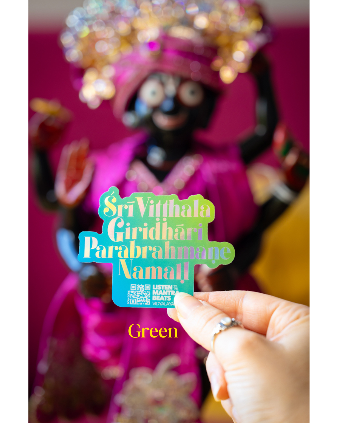 Sri Vitthala Giridhari Parabrahmane Namah Holographic Sticker