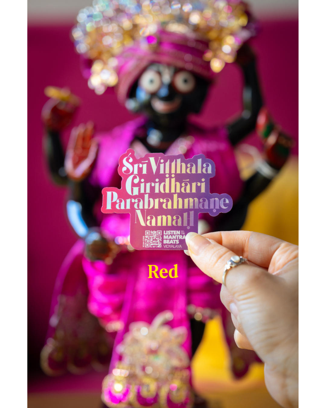 Sri Vitthala Giridhari Parabrahmane Namah Holographic Sticker