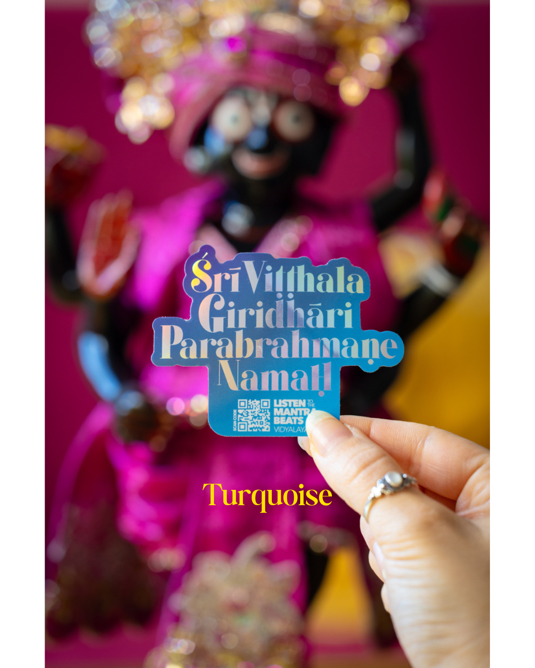 Sri Vitthala Giridhari Parabrahmane Namah Holographic Sticker