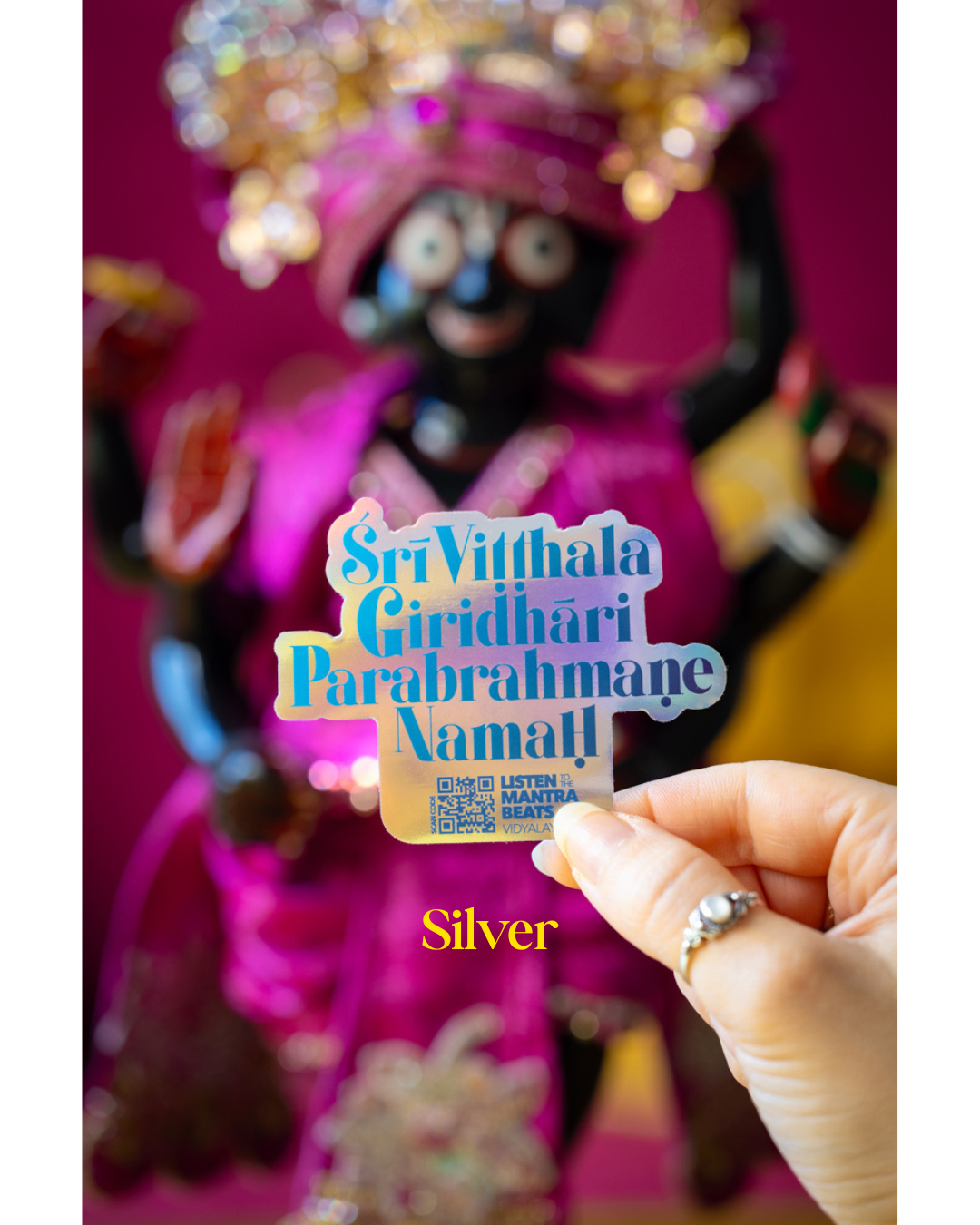 Sri Vitthala Giridhari Parabrahmane Namah Holographic Sticker