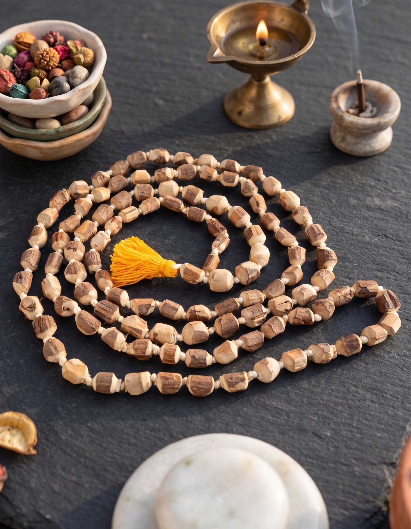 Tulsi Mala | Graduated Rough Cut Beads Jumbo+