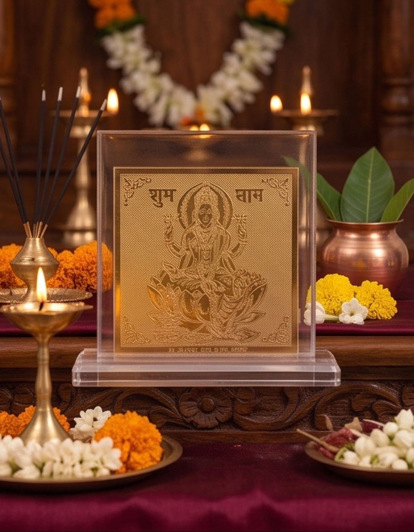Sri Yantra with Lakshmi | Includes Stand