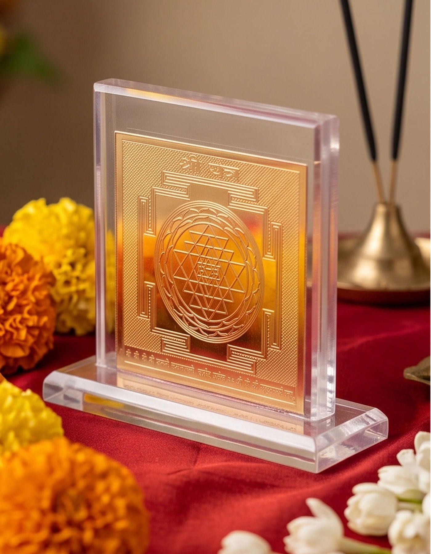 Sri Yantra with Lakshmi | Includes Stand